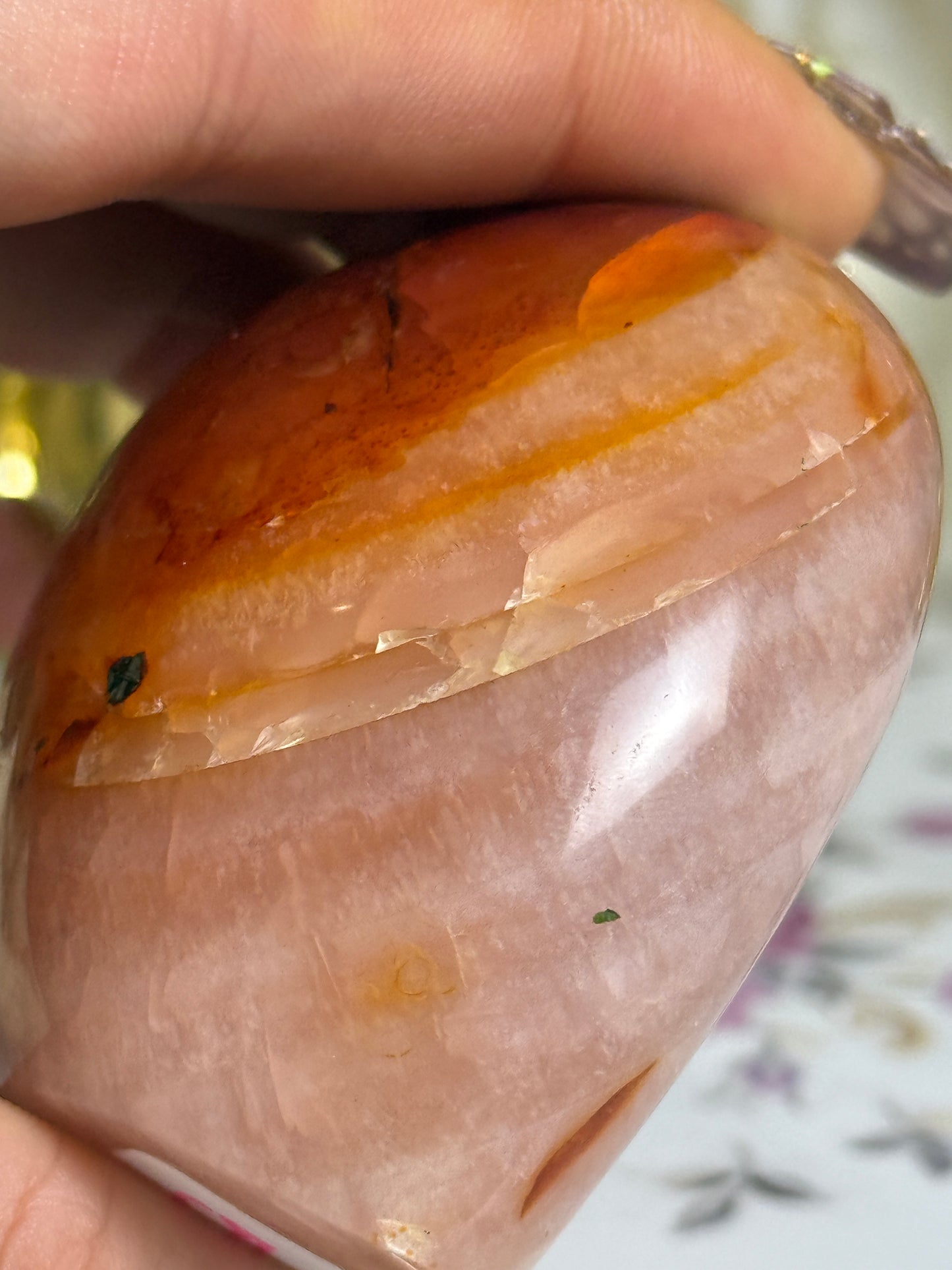 Baby Pink Banded Carnelian Freeform