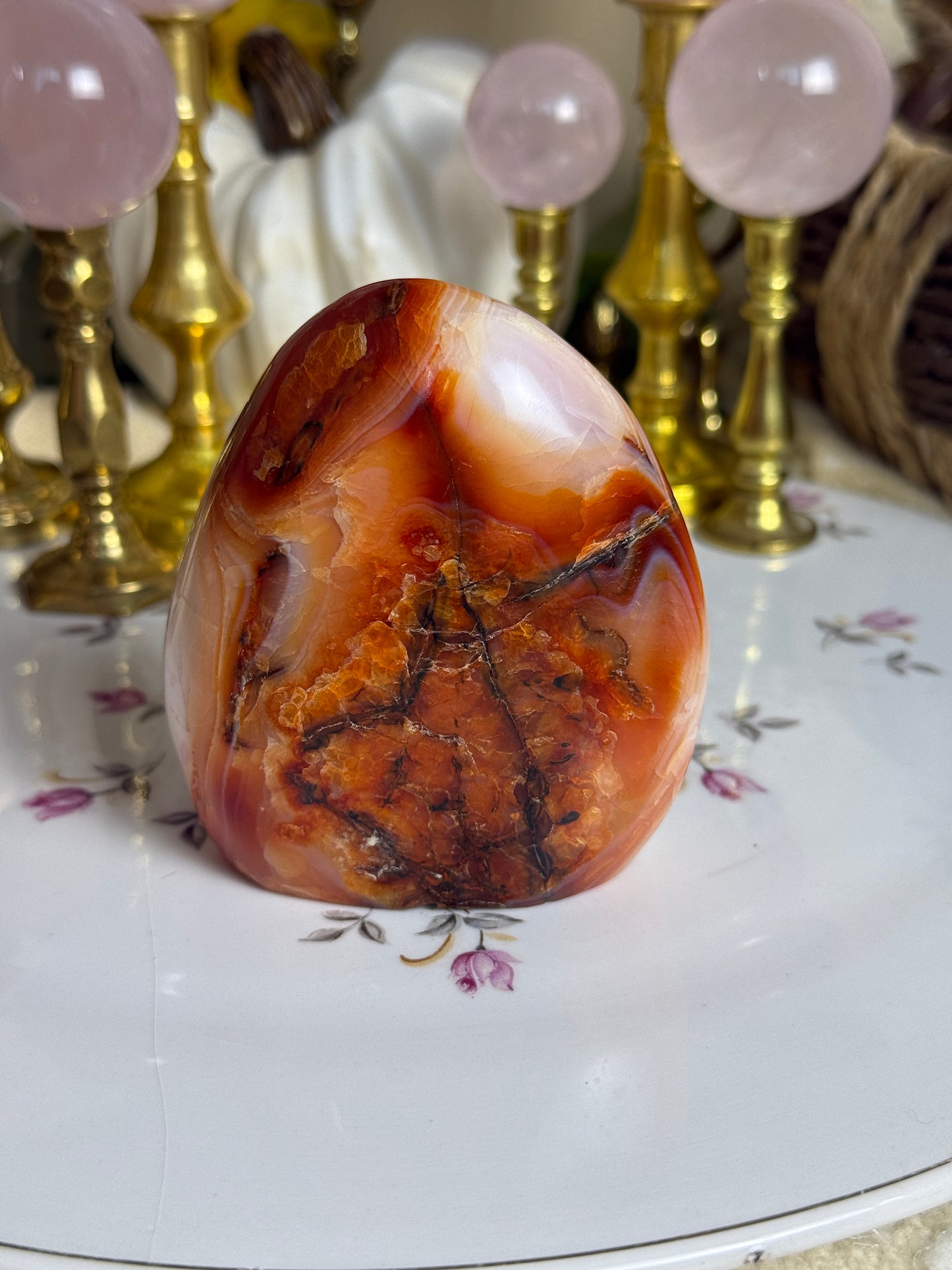 Unreal Burnt Orange Banded Carnelian Freeform
