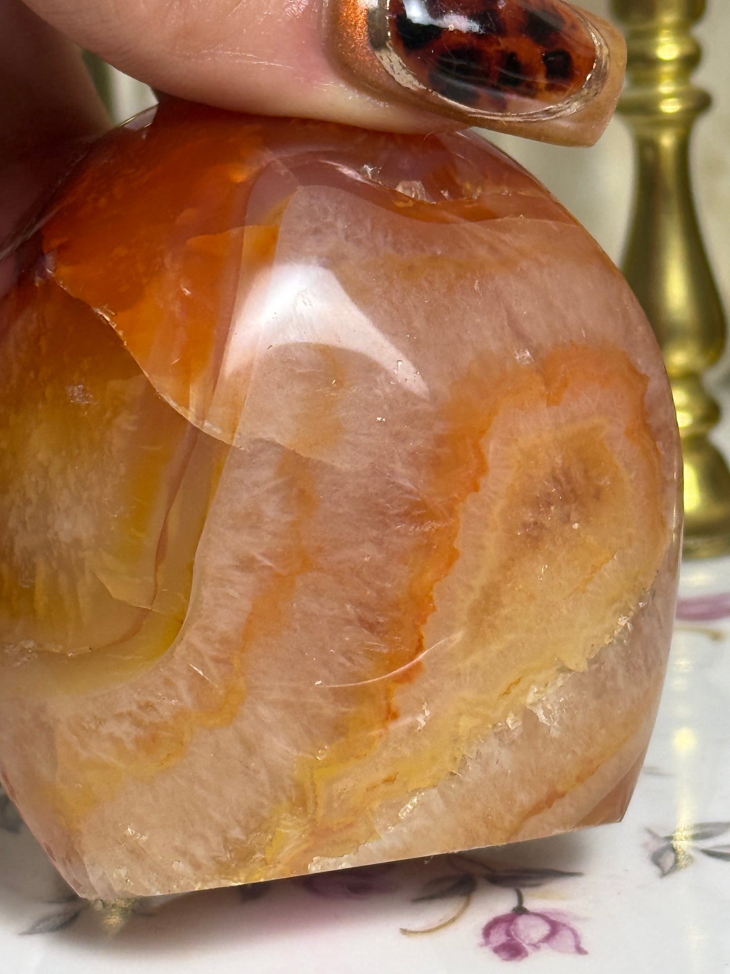 Flame 🔥 Yellow/ Orange Banded Carnelian Freeform