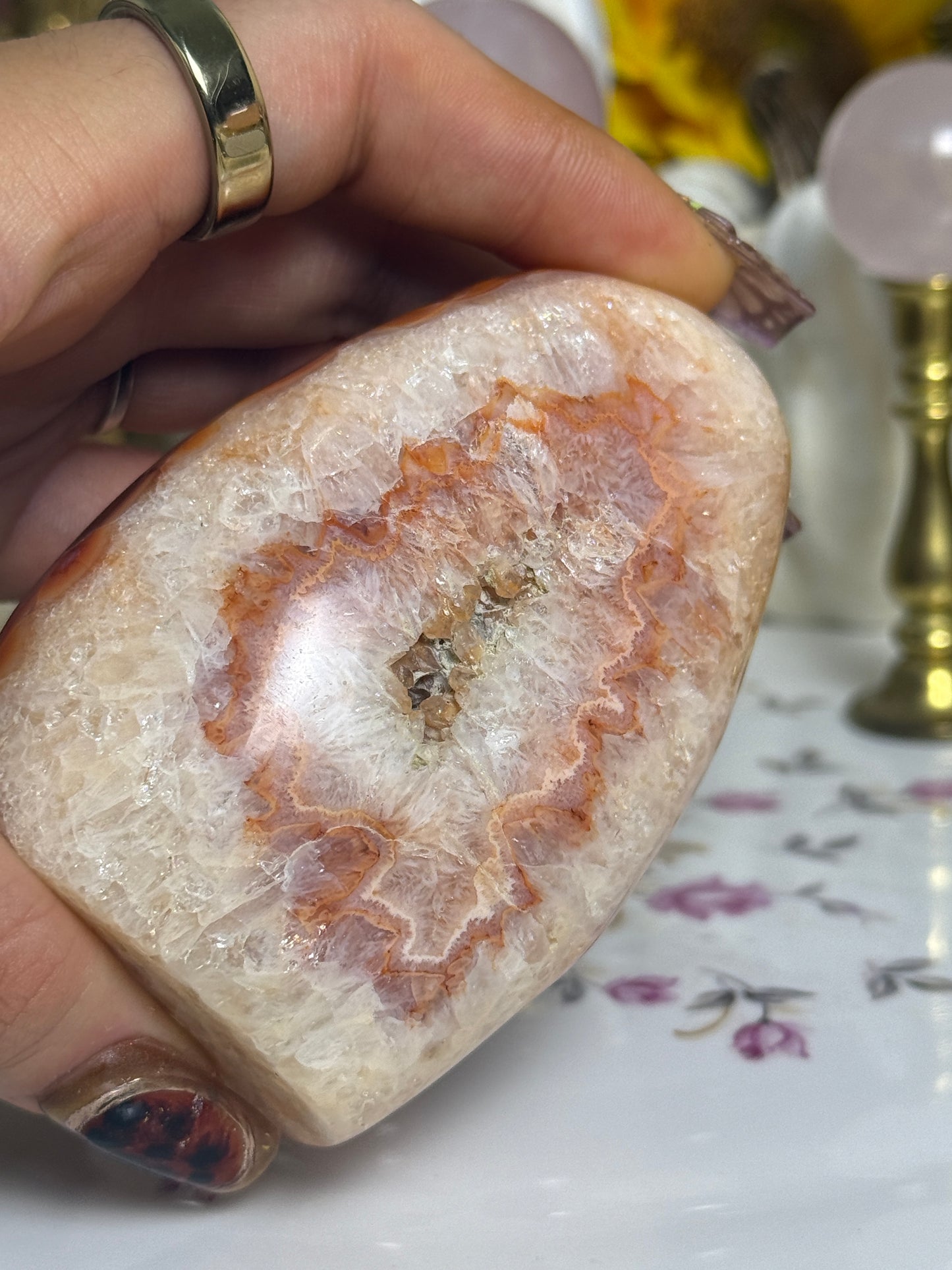 Quartz Agate Banded Carnelian Freeform