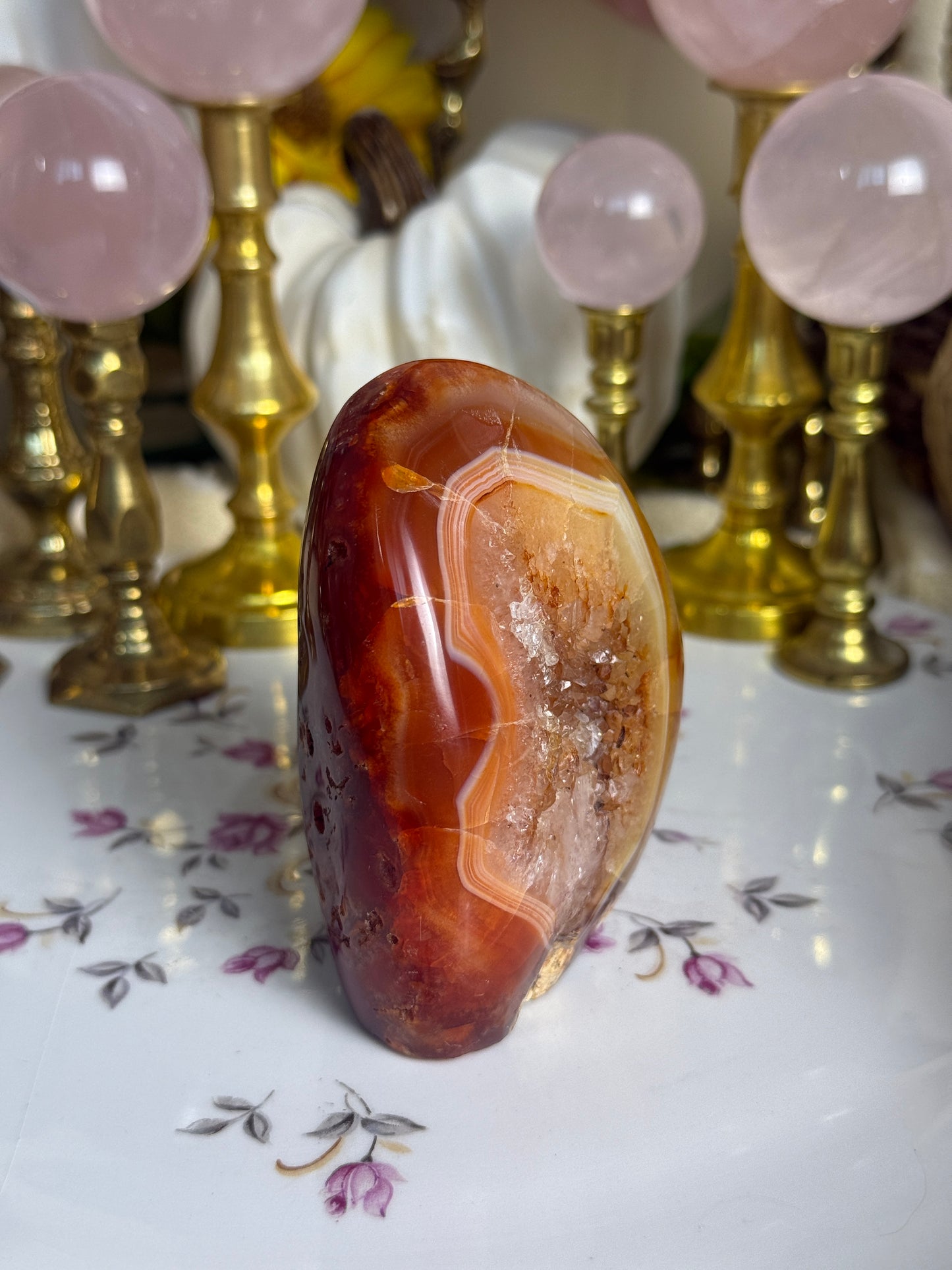 STUNNINGLY Unique Duo Toned Quartz Droozy Carnelian Freeform