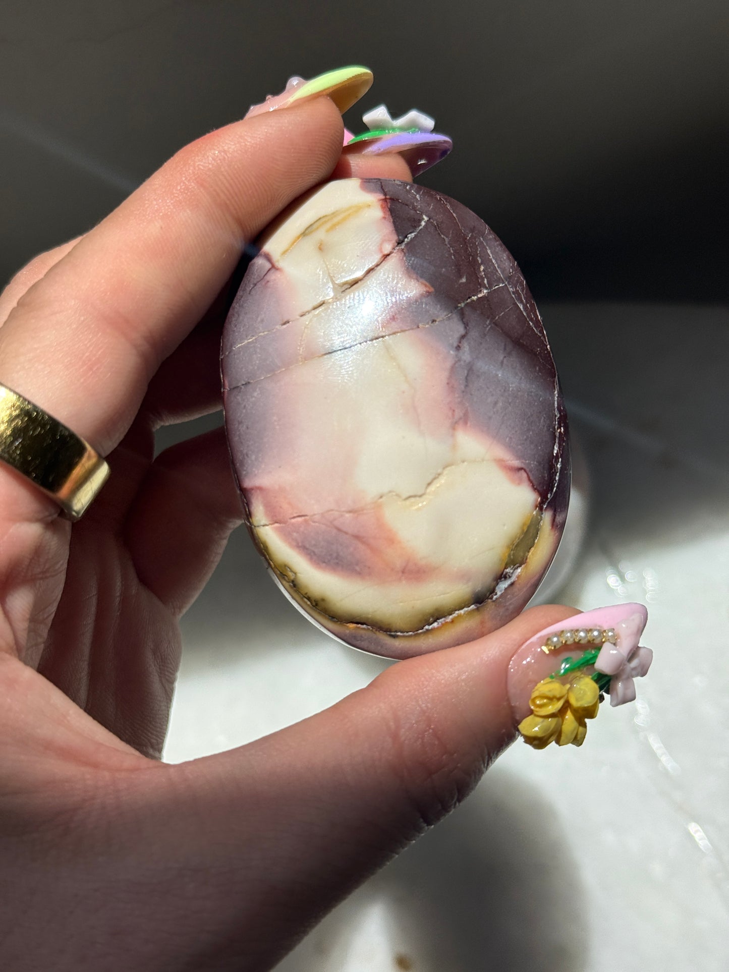 Pink Purple Mookaite Palmstone