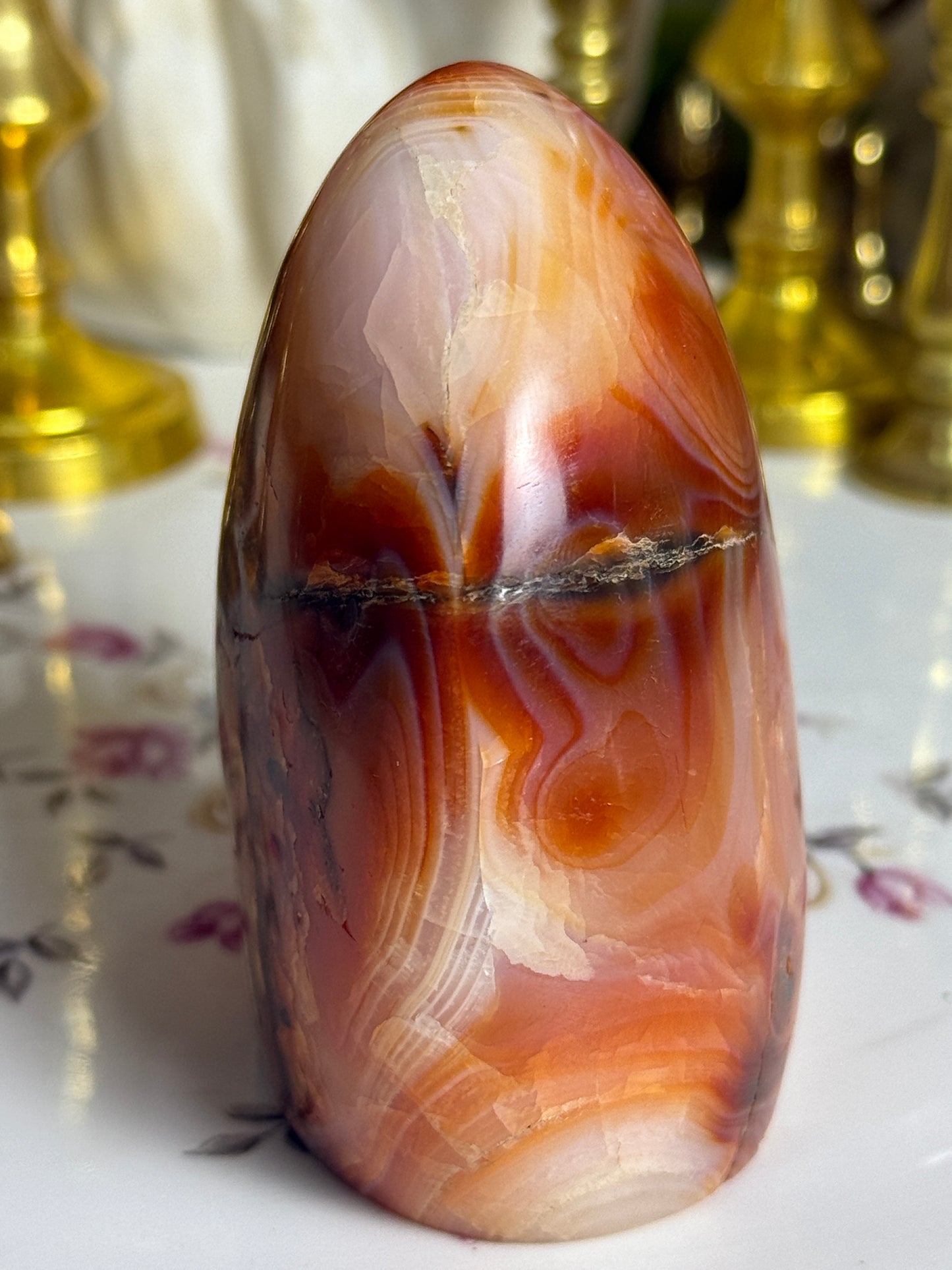 Unreal Burnt Orange Banded Carnelian Freeform