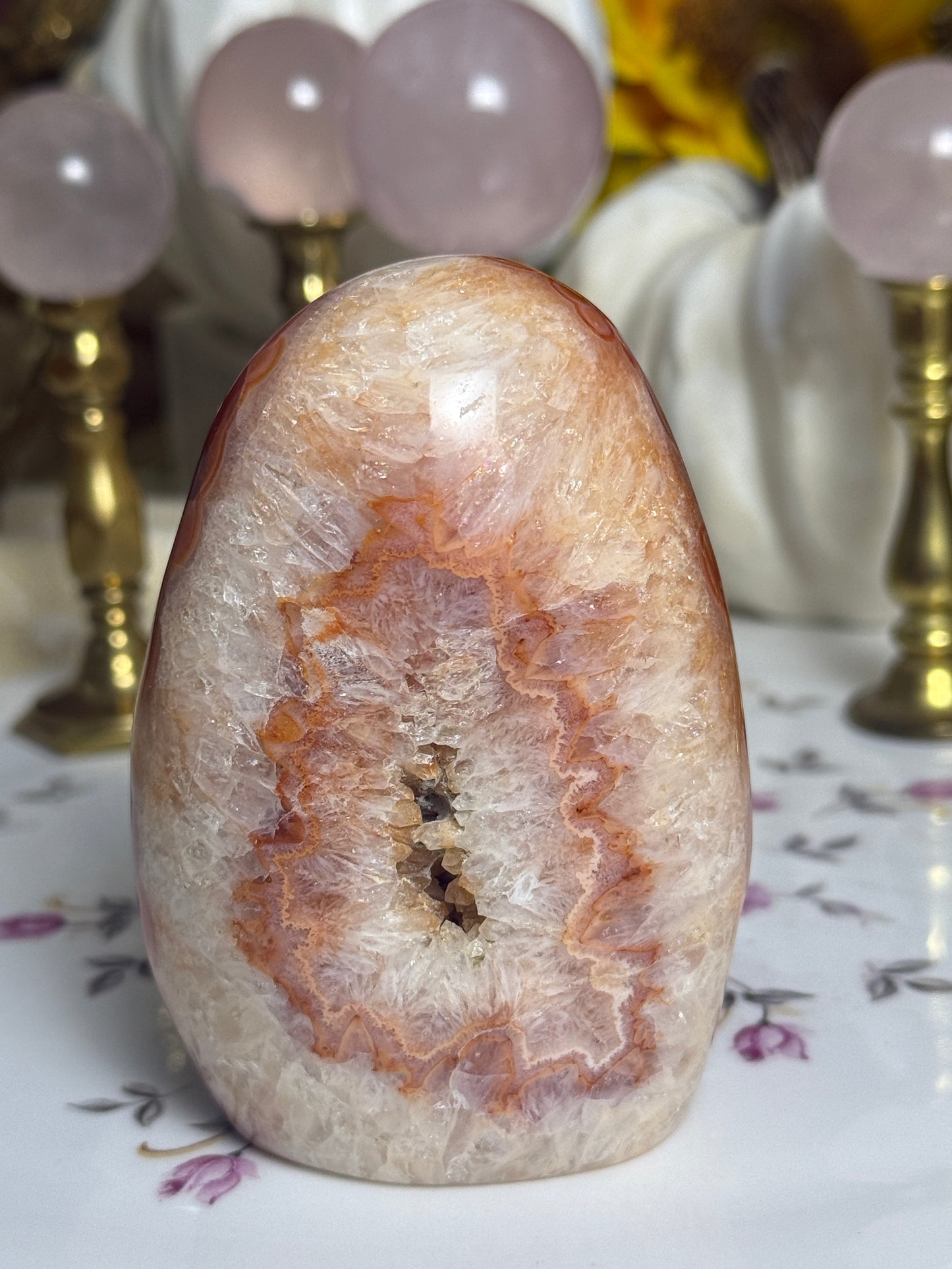 Quartz Agate Banded Carnelian Freeform