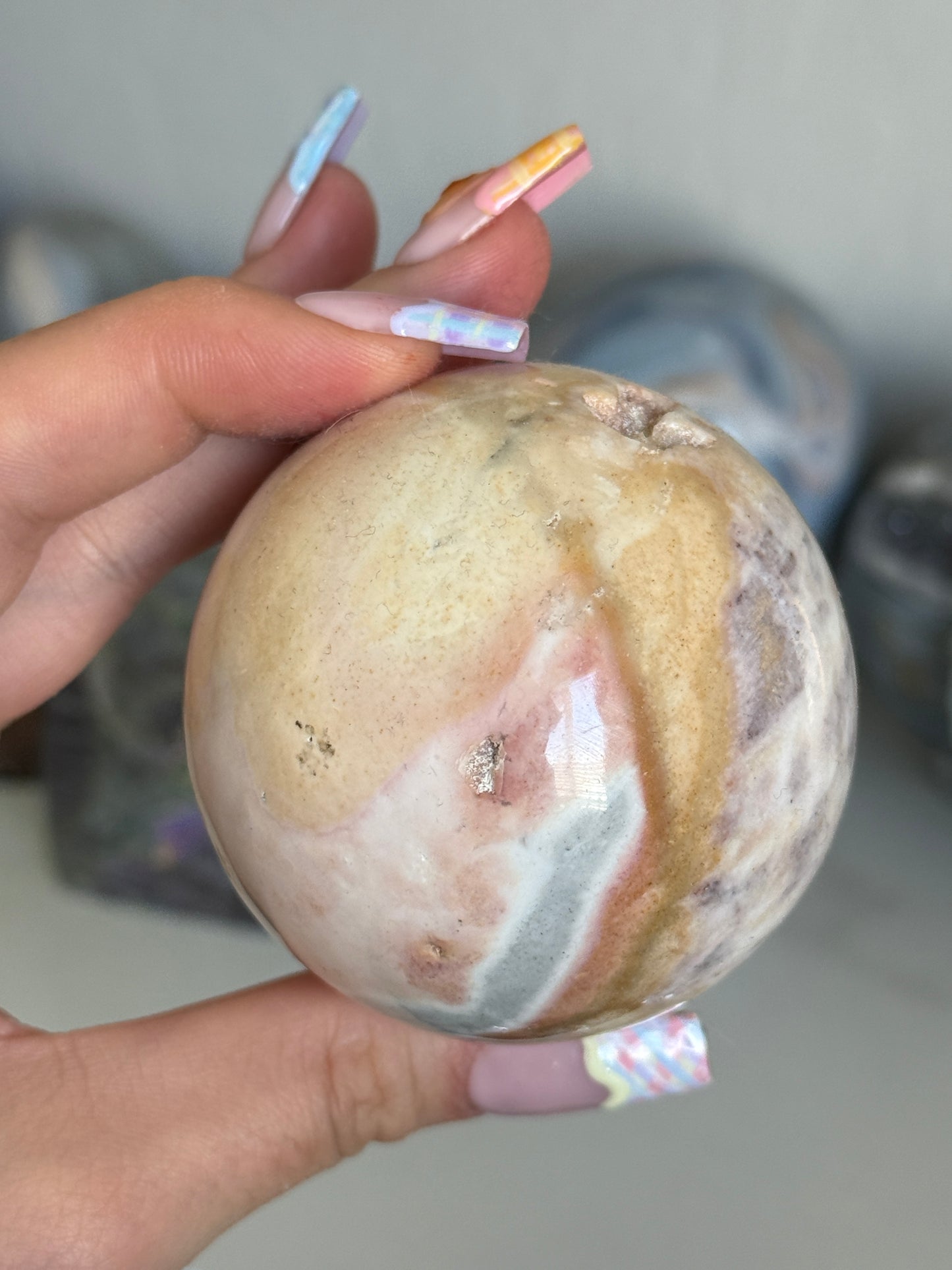 Yellow Coral Sea Jasper Sphere
