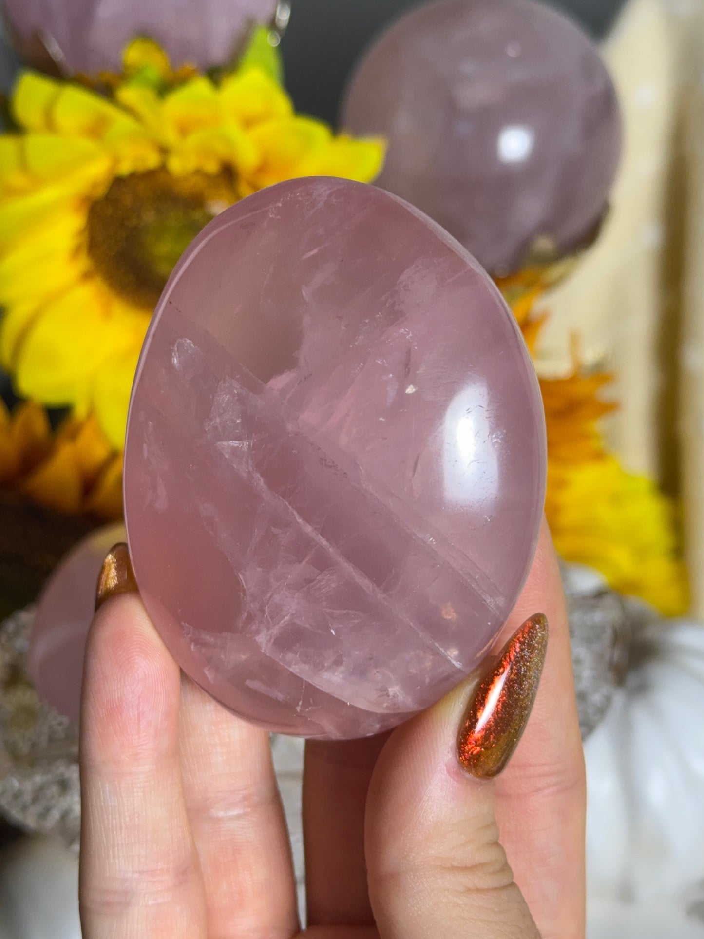 Rose Quartz GLOWING Palmstones