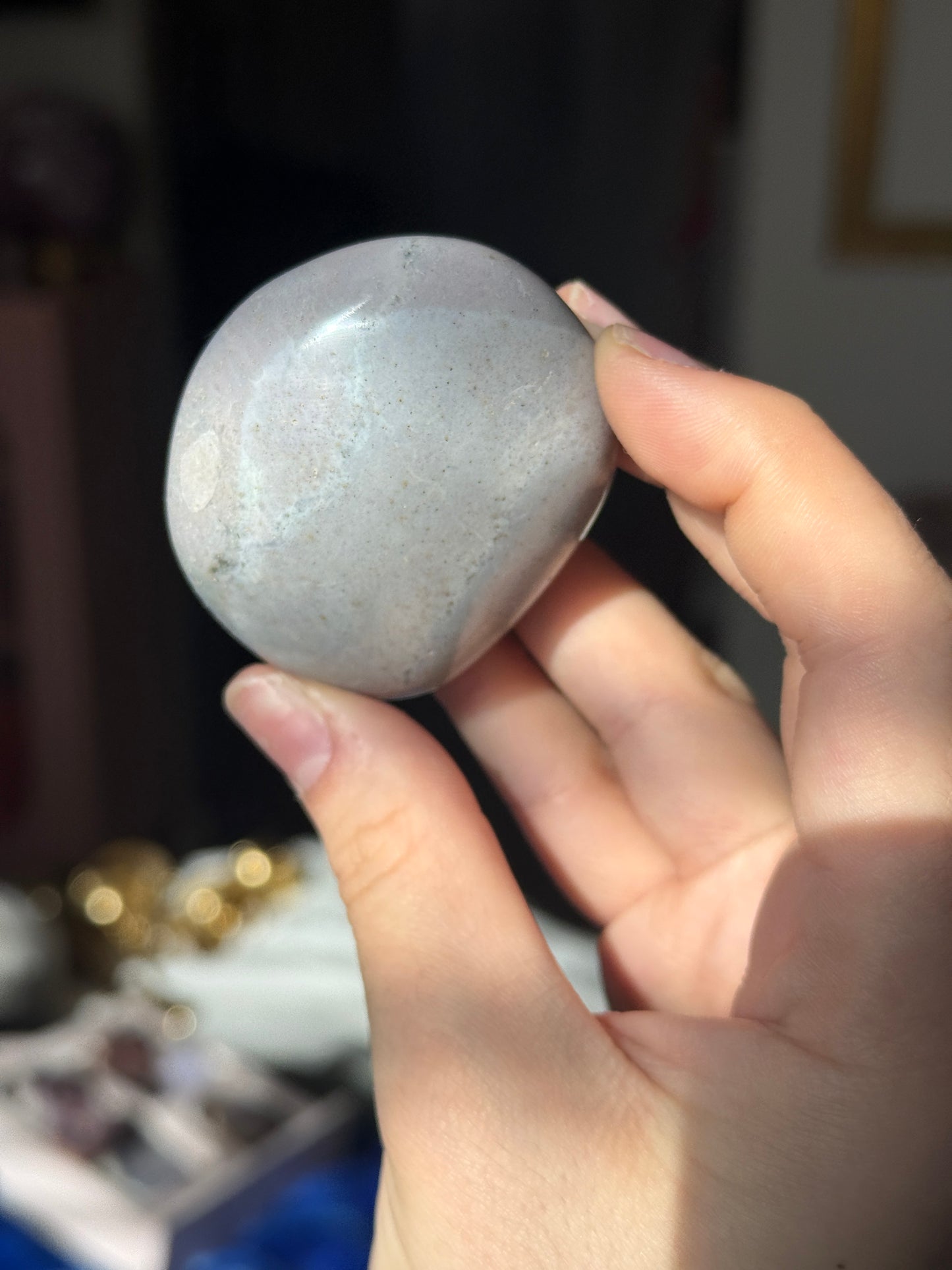 Pastel Pink Lilac Jasper Palmstone