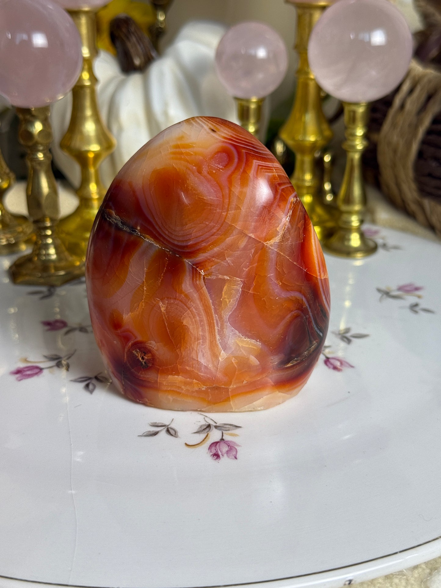 Unreal Burnt Orange Banded Carnelian Freeform