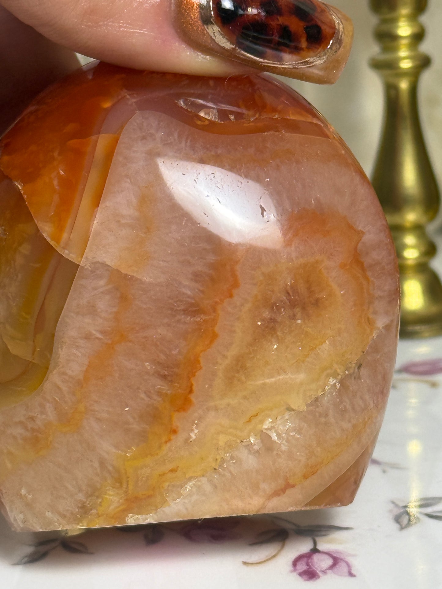 Flame 🔥 Yellow/ Orange Banded Carnelian Freeform