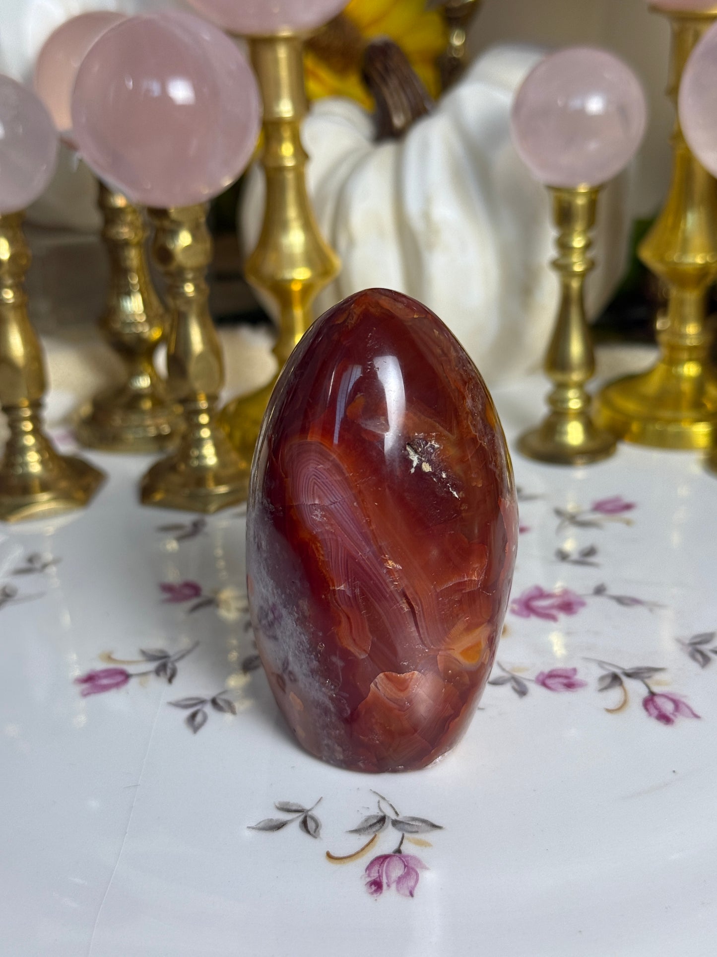 Deep Maroon ‘Shaved Ice’ Quartz Carnelian Freeform
