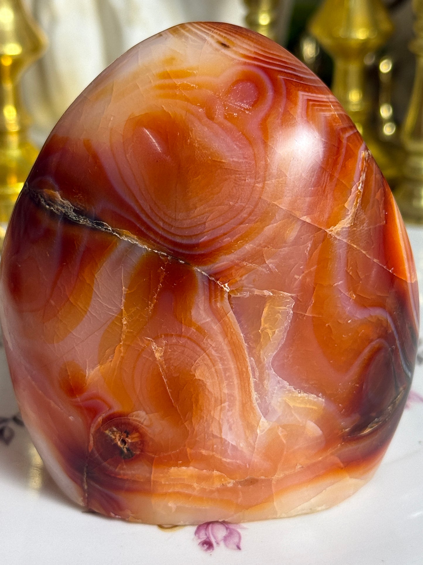 Unreal Burnt Orange Banded Carnelian Freeform