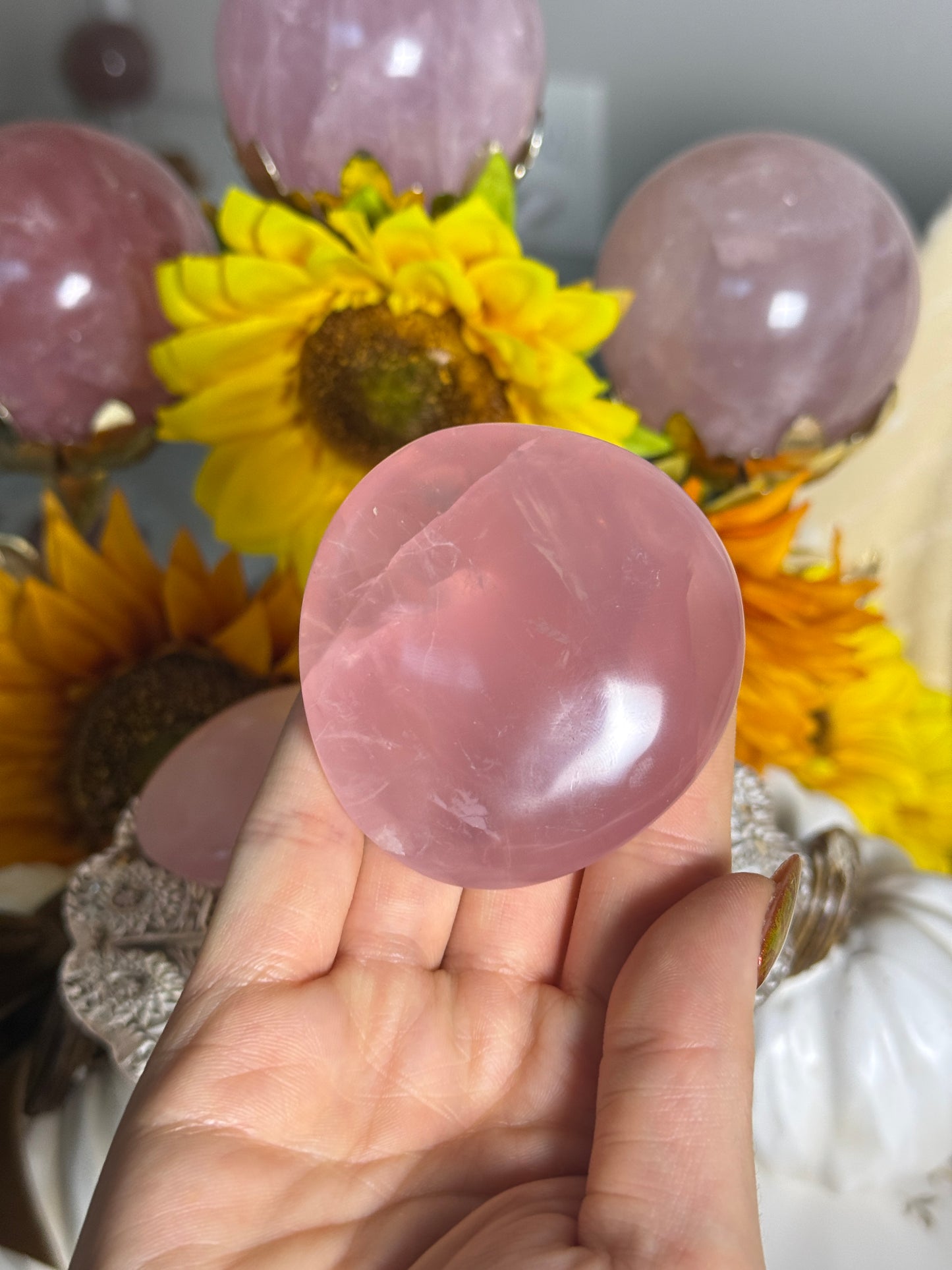 Rose Quartz GLOWING Palmstones