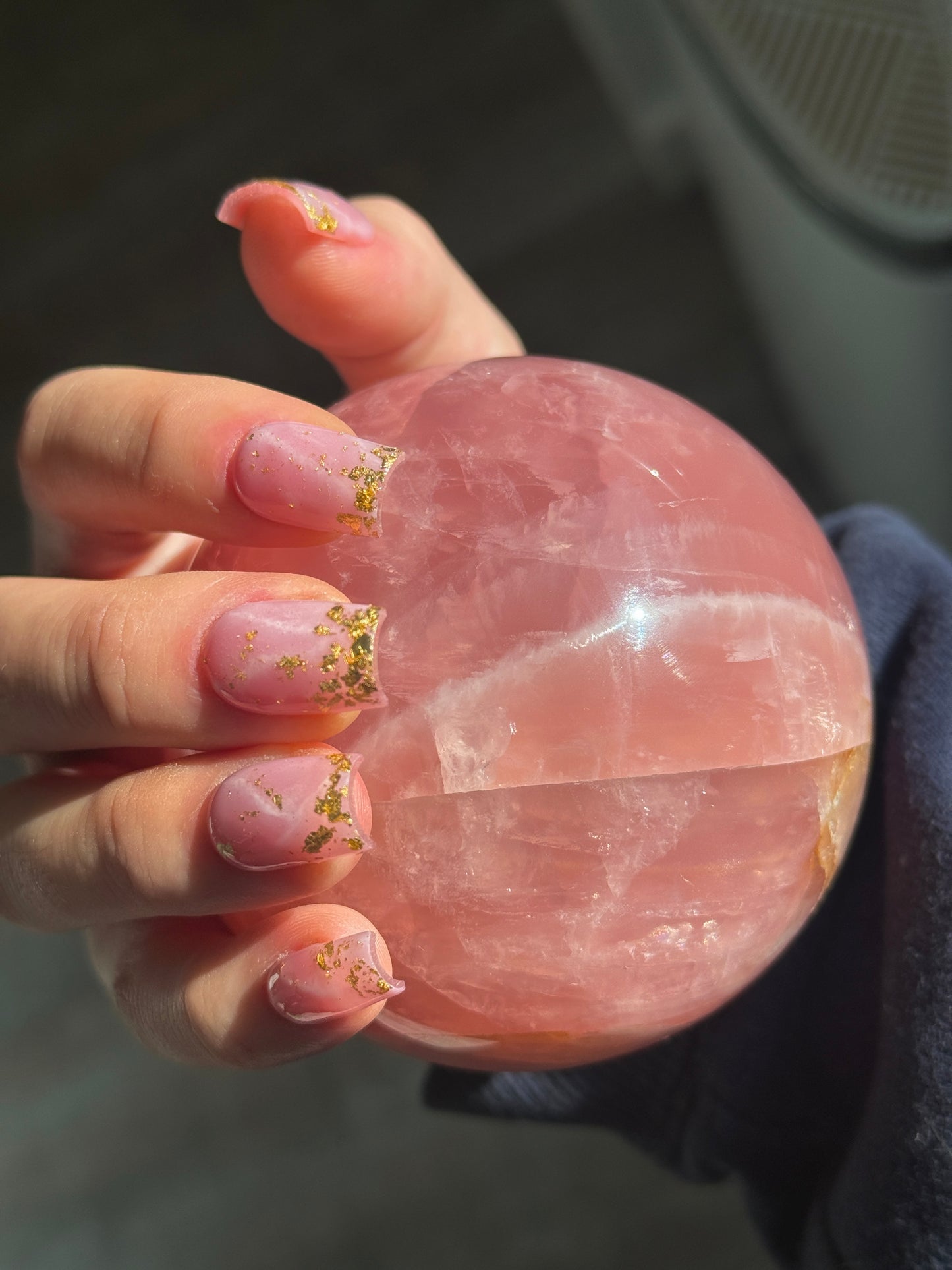 Rainbow Rose Quartz  Inspired Reusable Press on Nails
