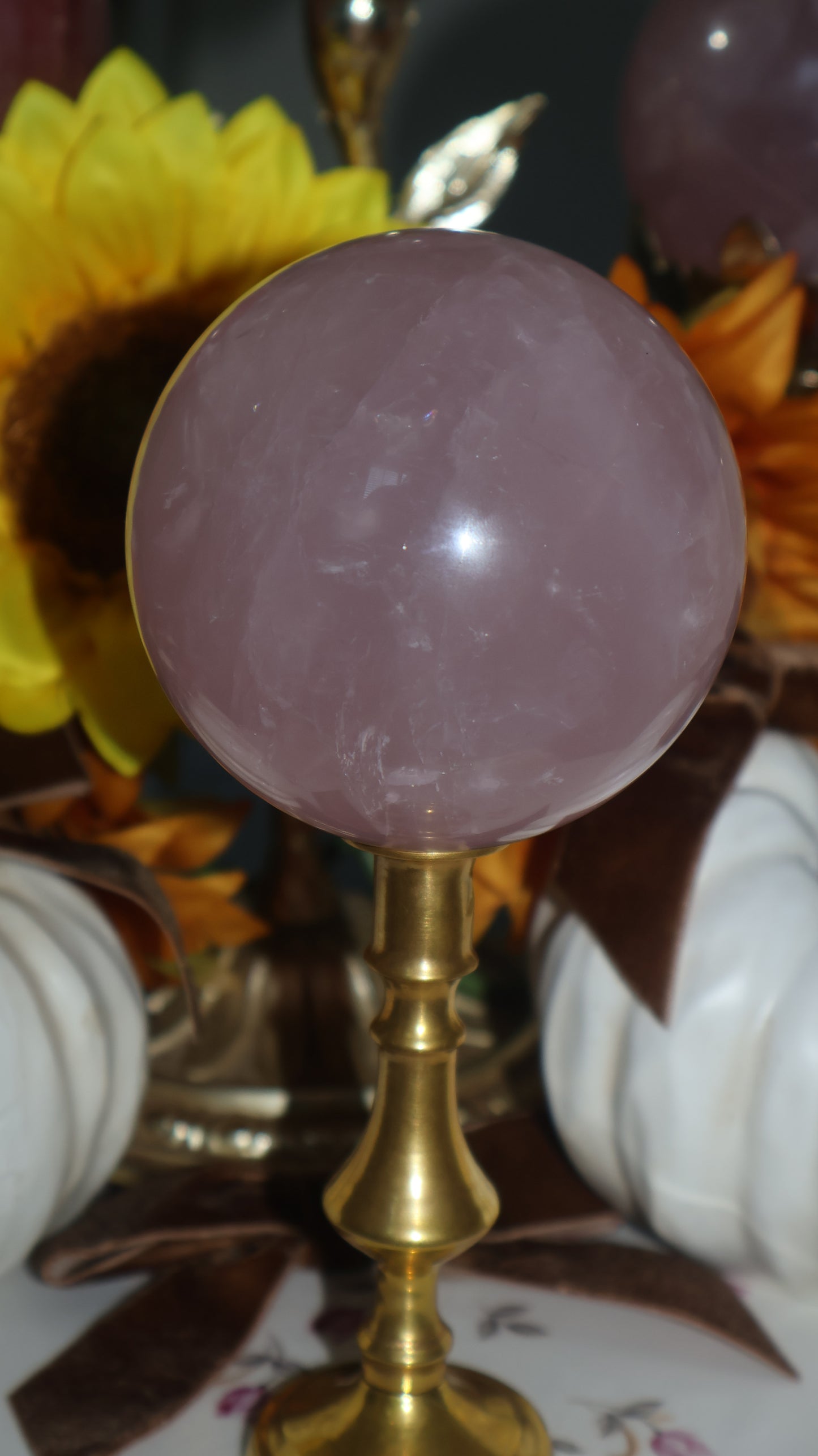 Dusty Muave Rose Quartz Sphere