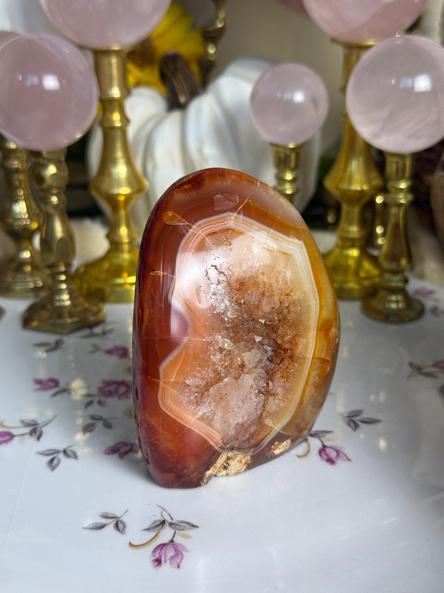 STUNNINGLY Unique Duo Toned Quartz Droozy Carnelian Freeform