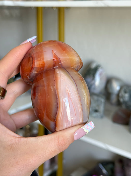 Pastel Banded Carnelian Mushrooms (choose your own)