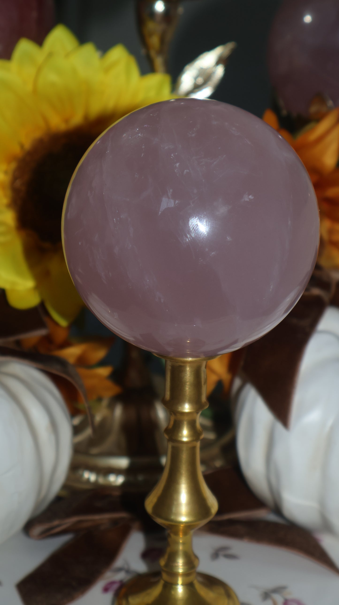 Dusty Muave Rose Quartz Sphere