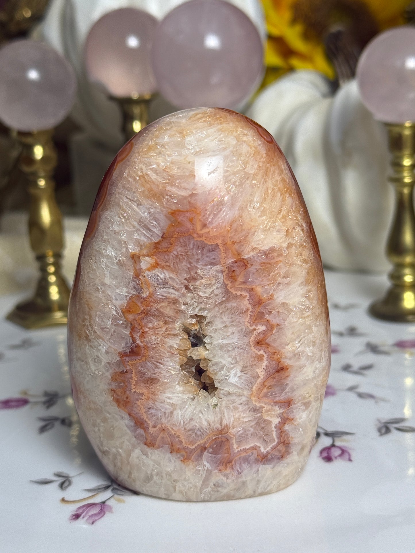 Quartz Agate Banded Carnelian Freeform