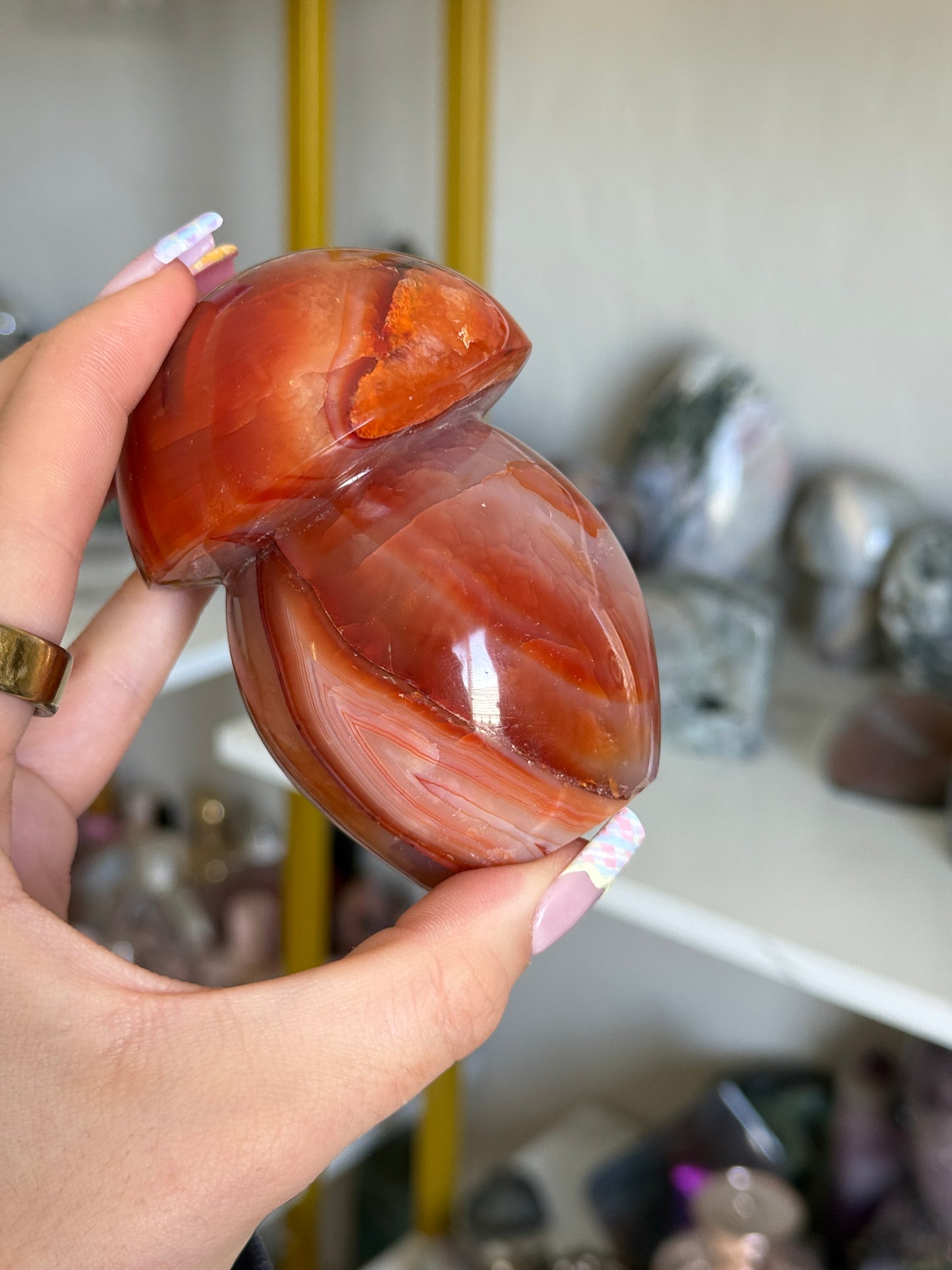 Pastel Banded Carnelian Mushrooms (choose your own)