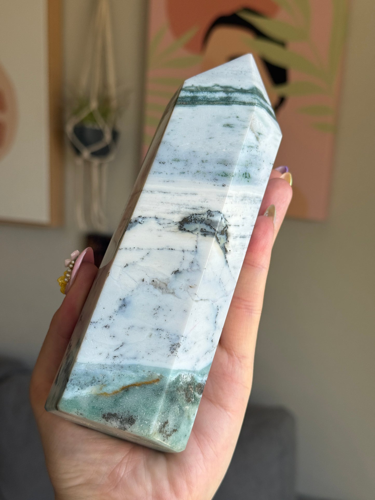 Rainbow Forest Pyrite Filled Sea Jasper Tower