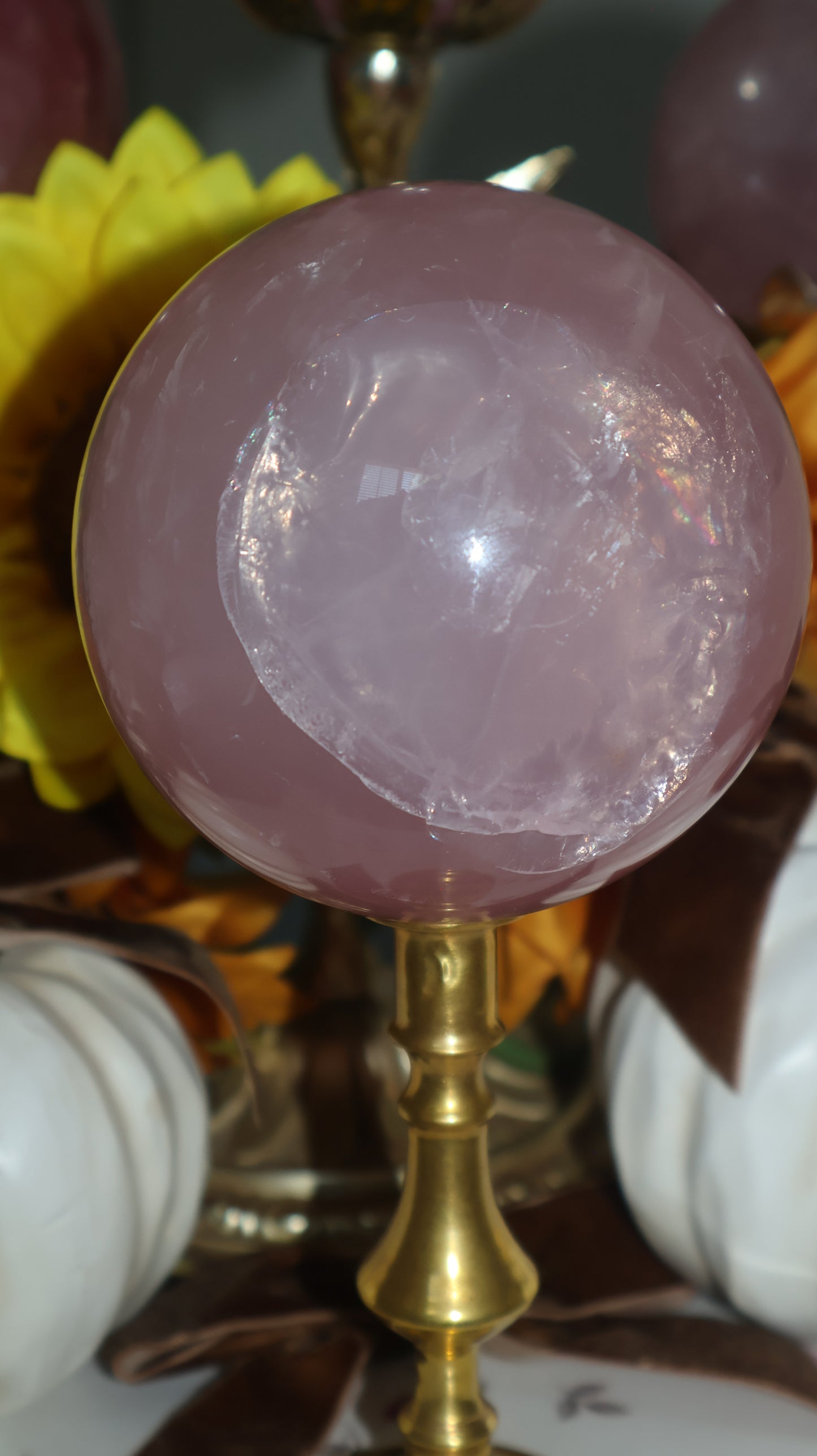 Purple Star Rose Rainbow Gleam Quartz Sphere✨