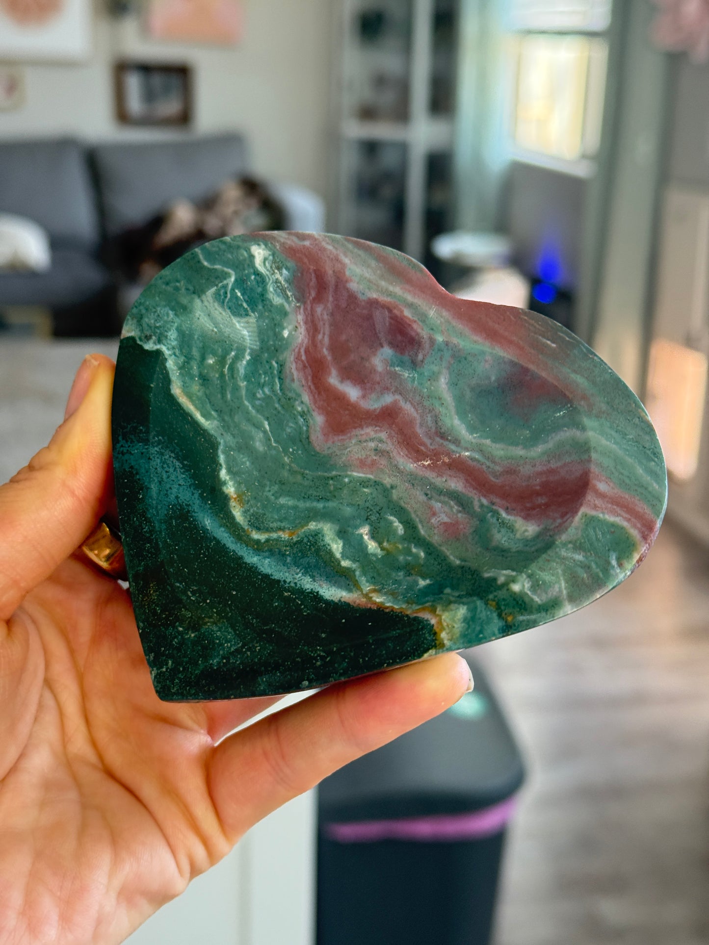 Sea Jasper Heart Dish