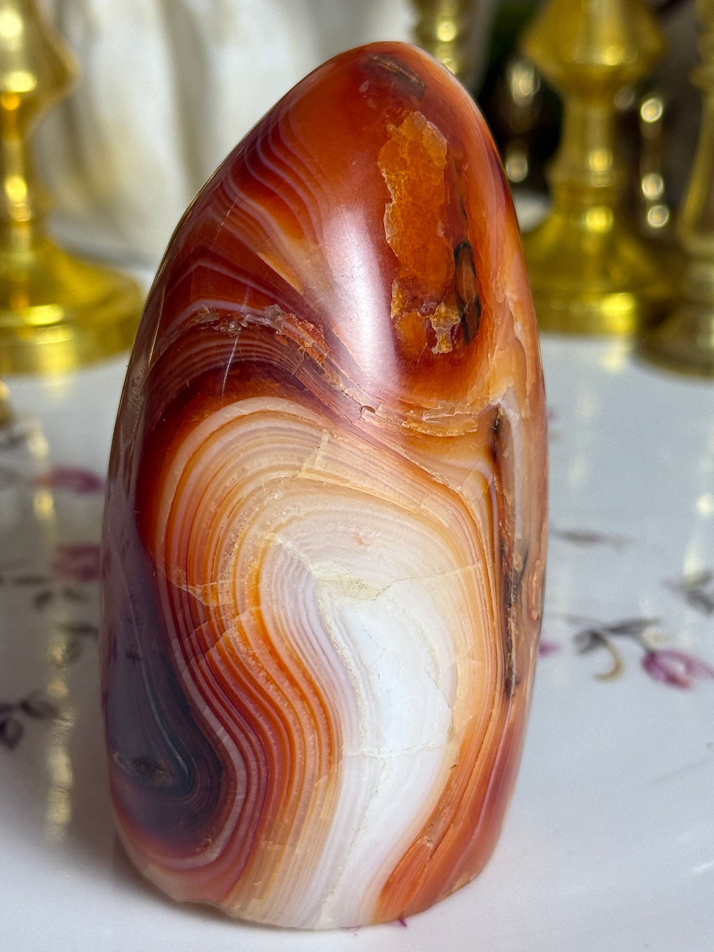 Unreal Burnt Orange Banded Carnelian Freeform