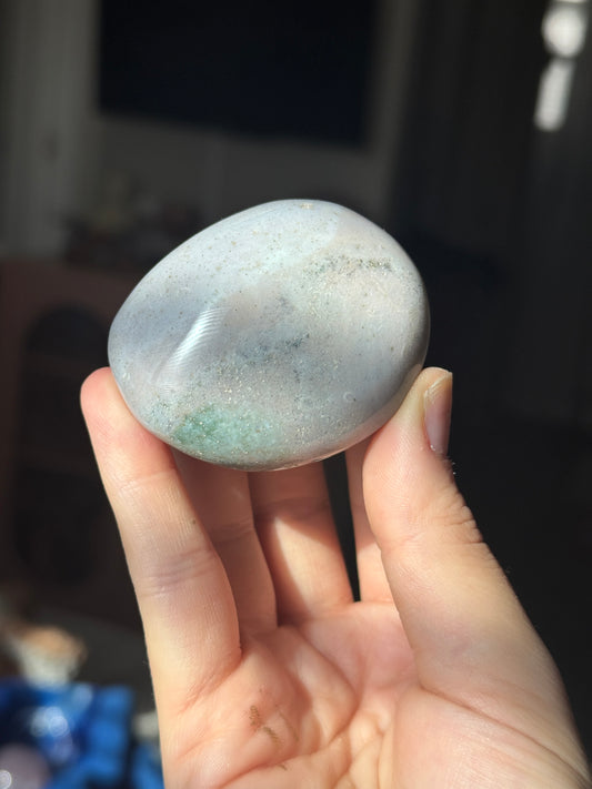 Pastel Pink Lilac Jasper Palmstone