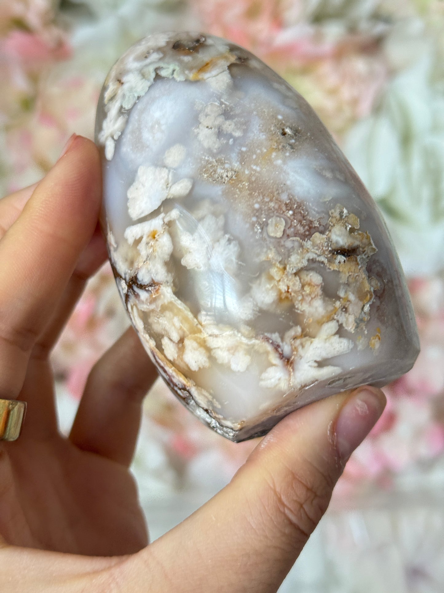 Flower agate free form