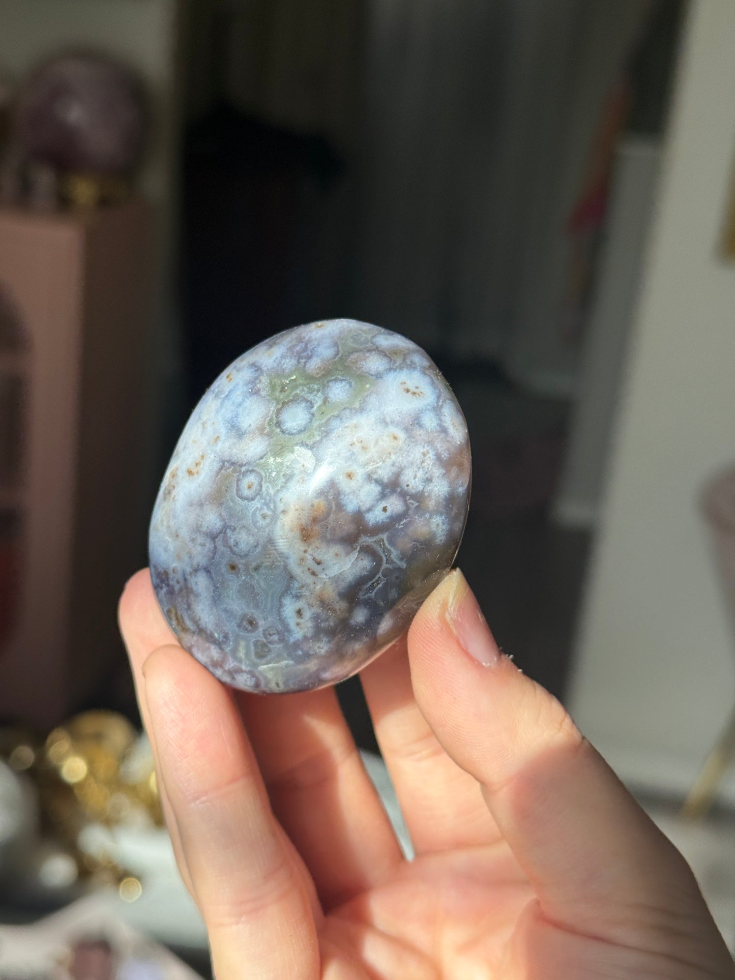 Moody Indigo Purple Cosmic Jasper Palmstone