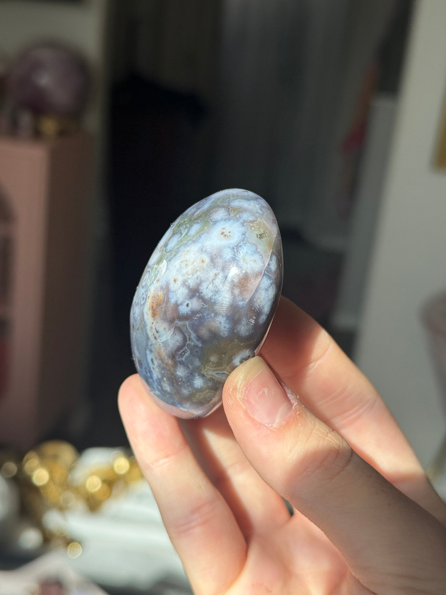 Moody Indigo Purple Cosmic Jasper Palmstone