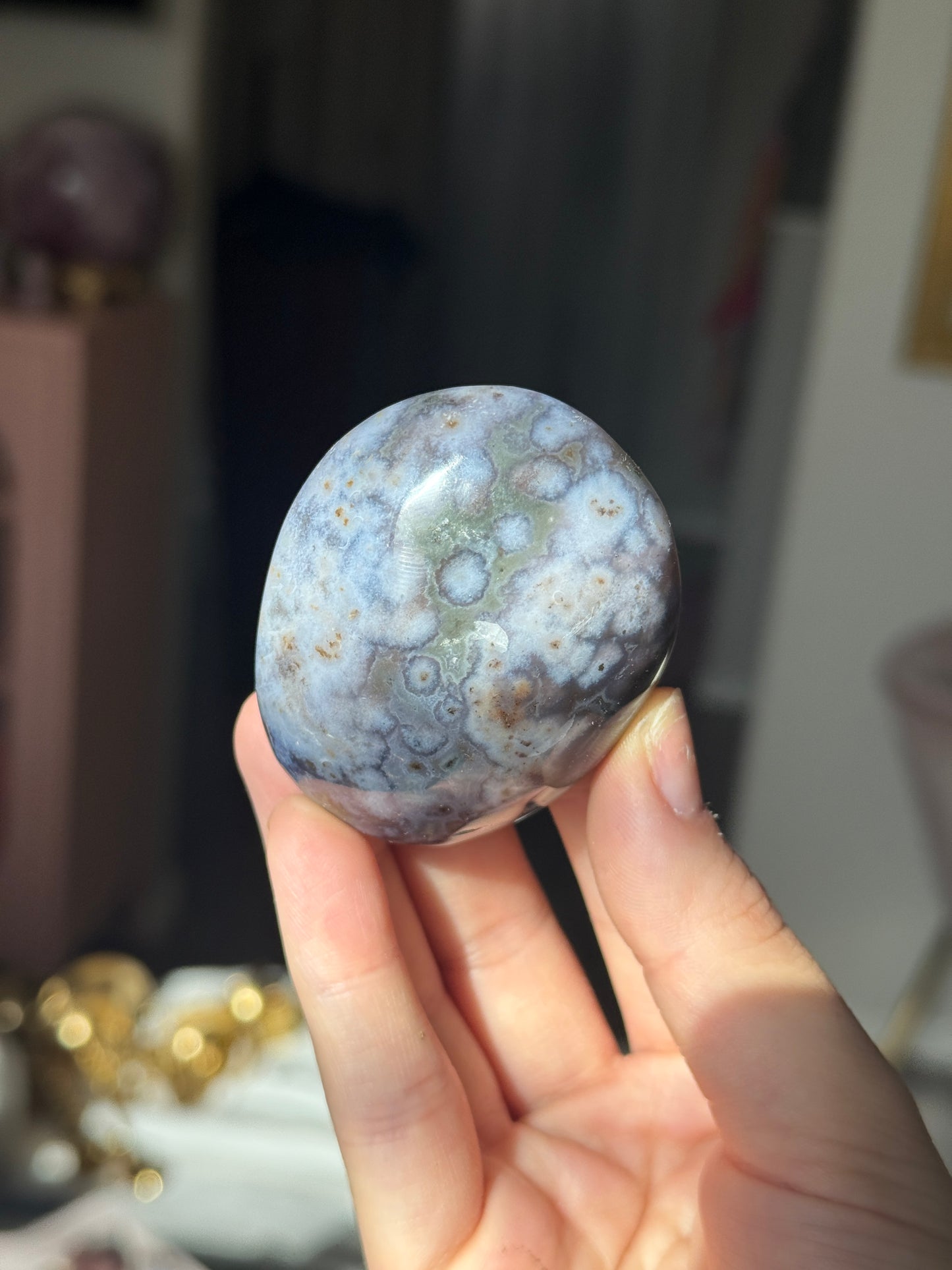 Moody Indigo Purple Cosmic Jasper Palmstone