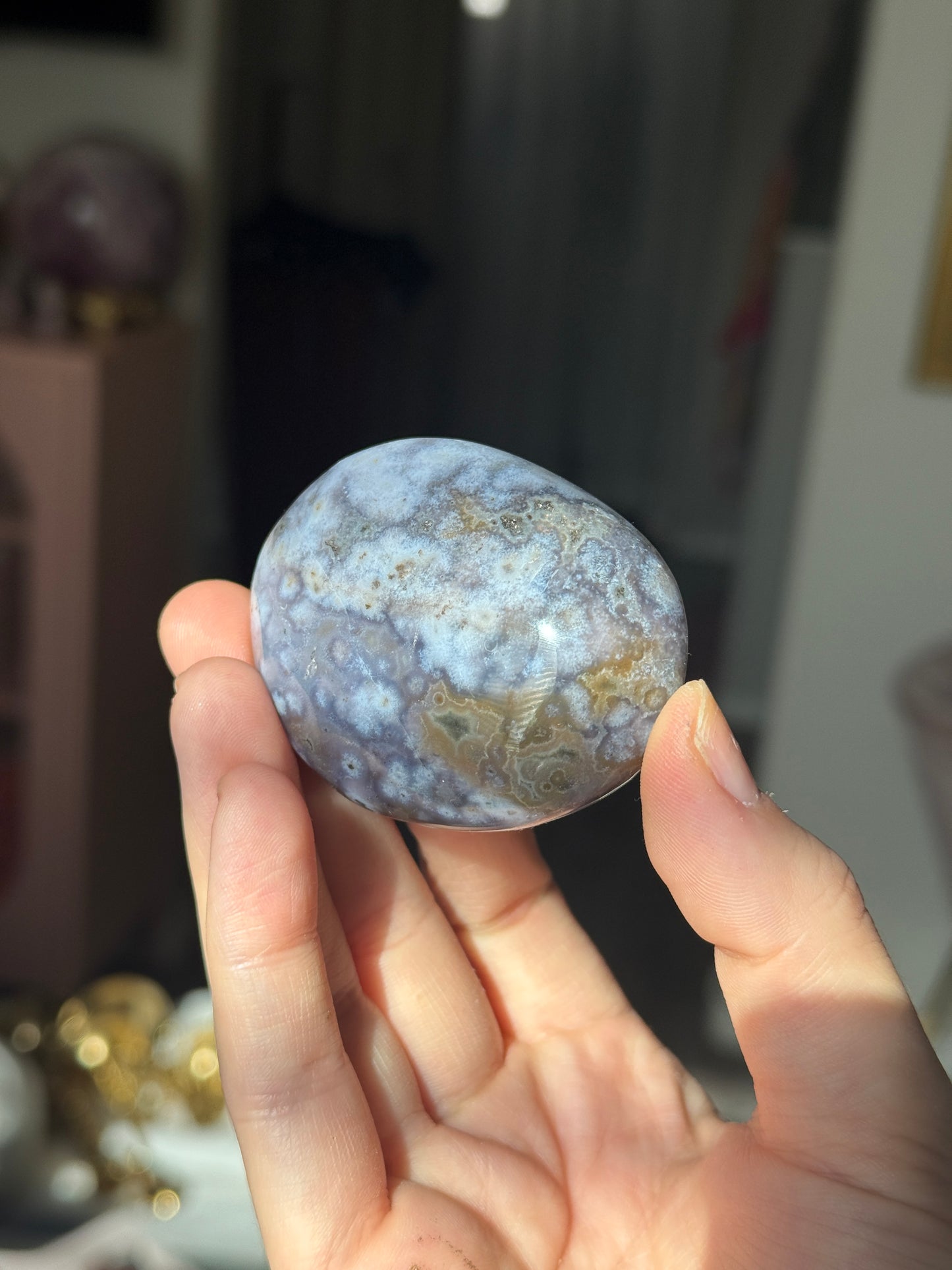 Moody Indigo Purple Cosmic Jasper Palmstone