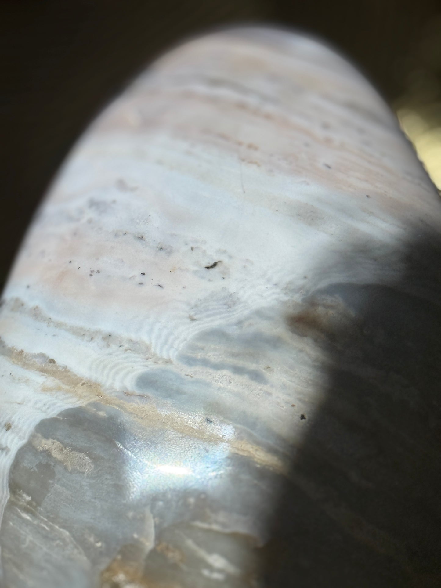 Baby Pink Blue Stripped Wavy Sea Jasper Freeform 💗💙