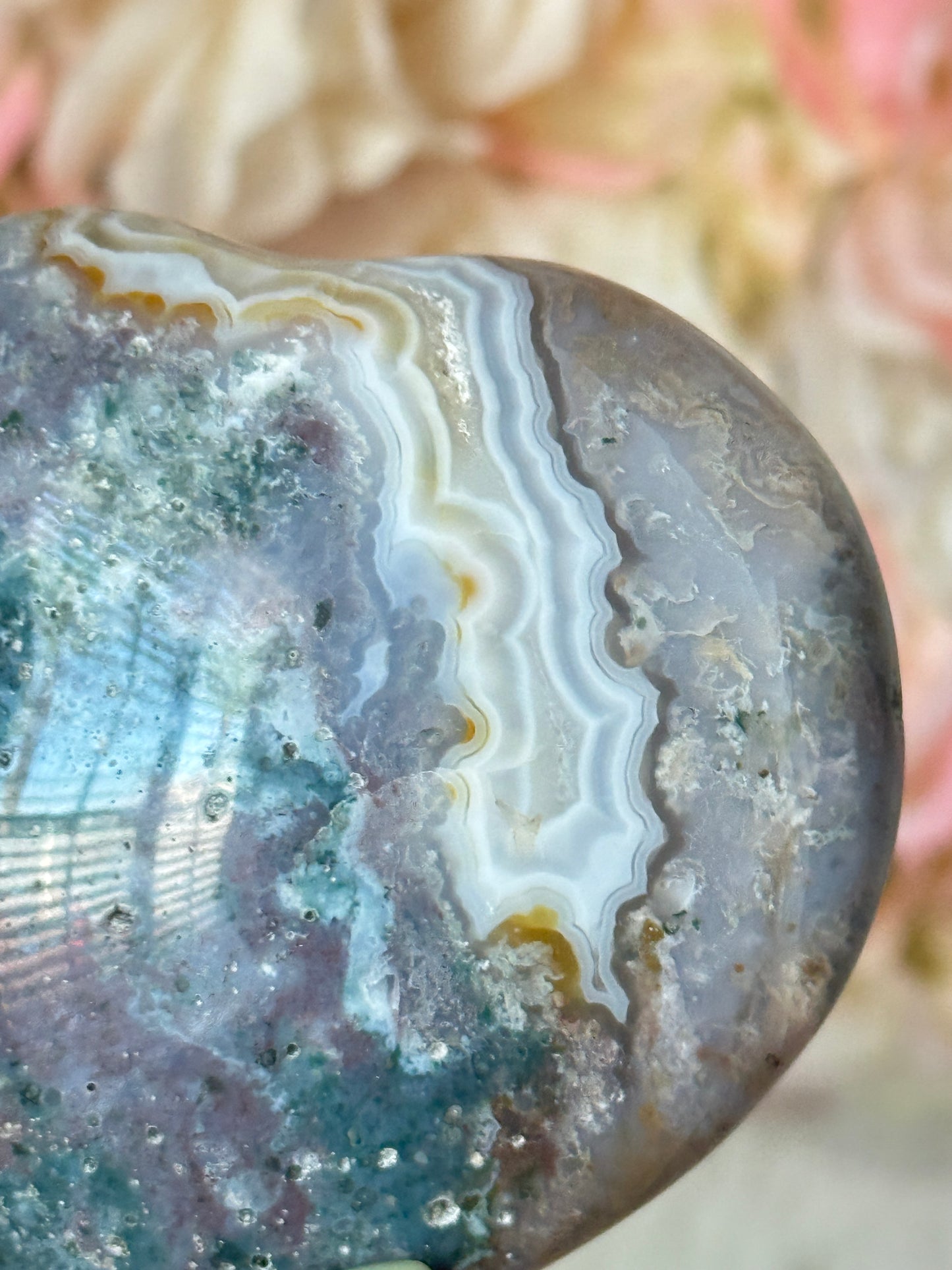 Gorgeous Teal Purple Agate Sea Jasper Heart