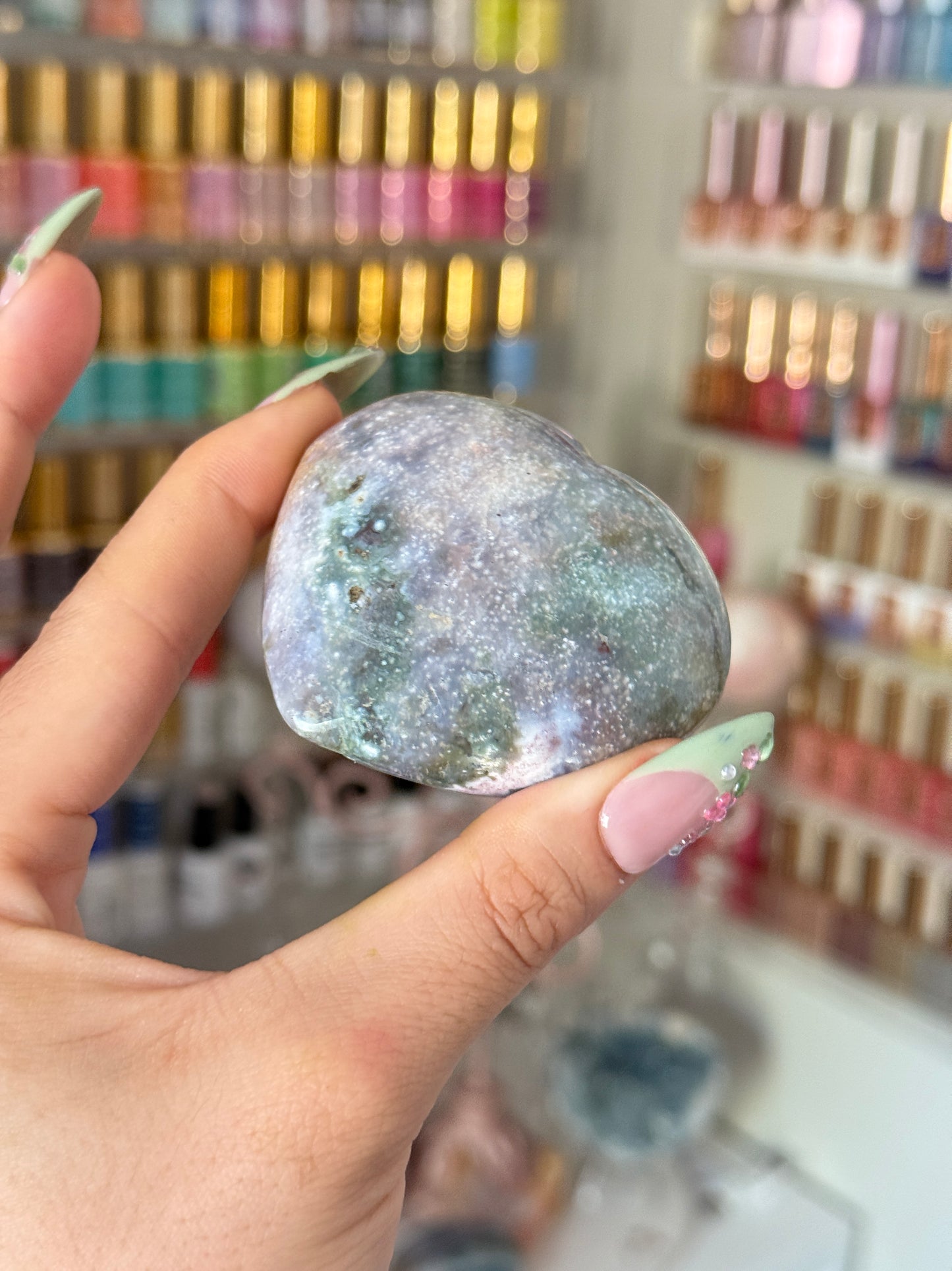 Beautiful Paint Palette Teal Purple Sea Jasper Heart