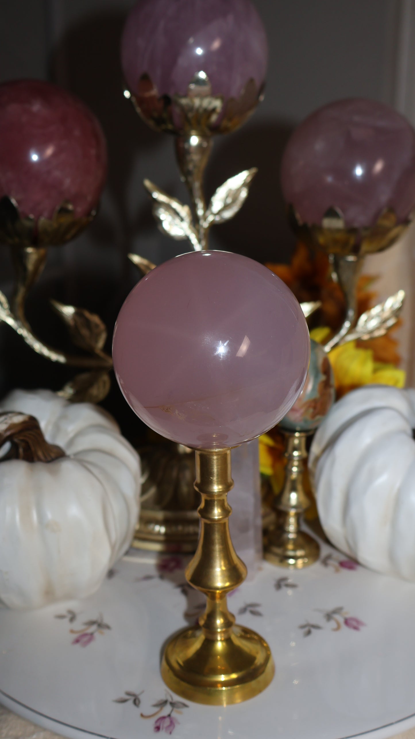 Mica, Glitter and Rutile Filled Lavender Star Rose Quartz Sphere✨