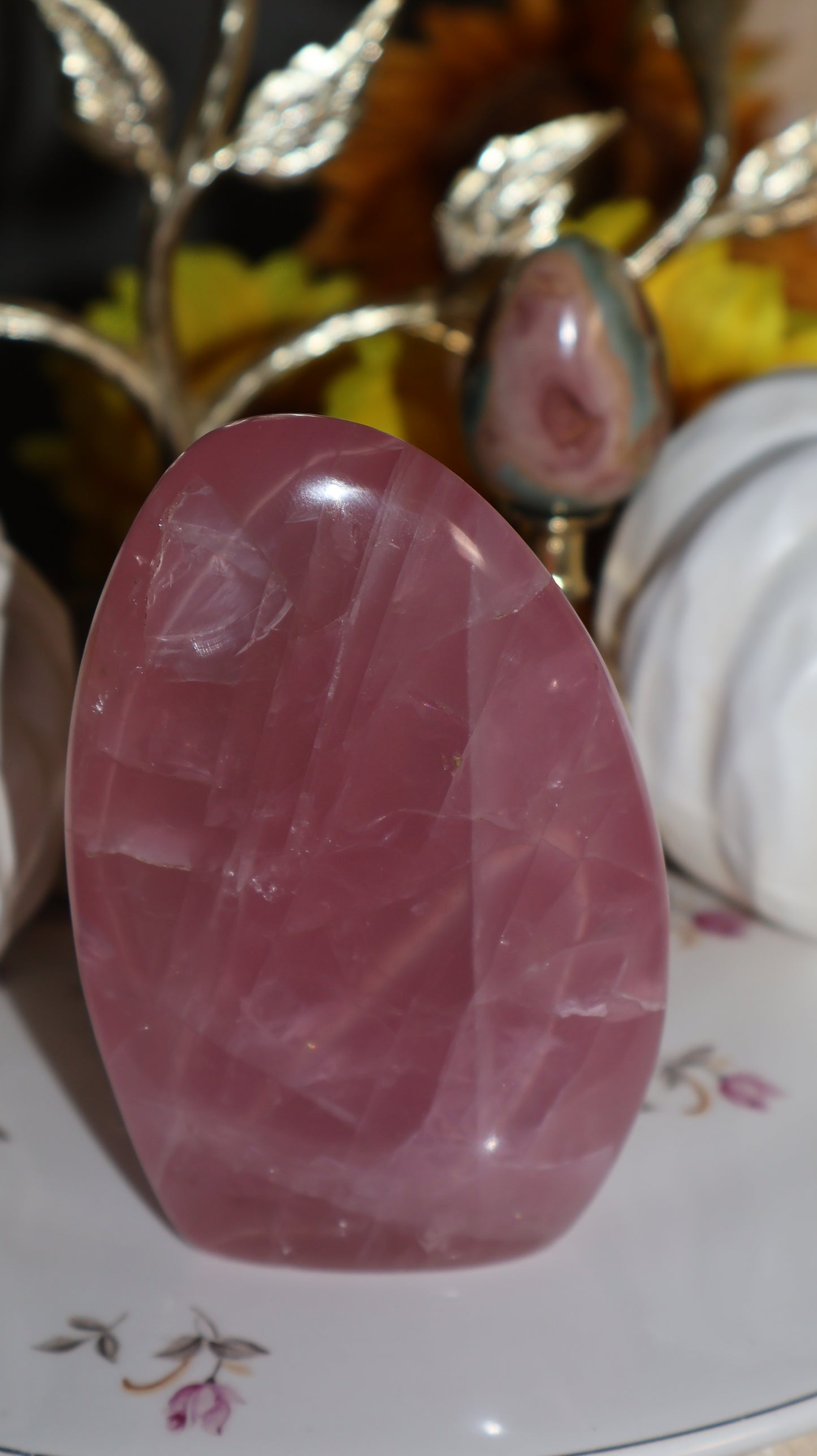 Glowing Bright Pink Star Rose Quartz Freeform
