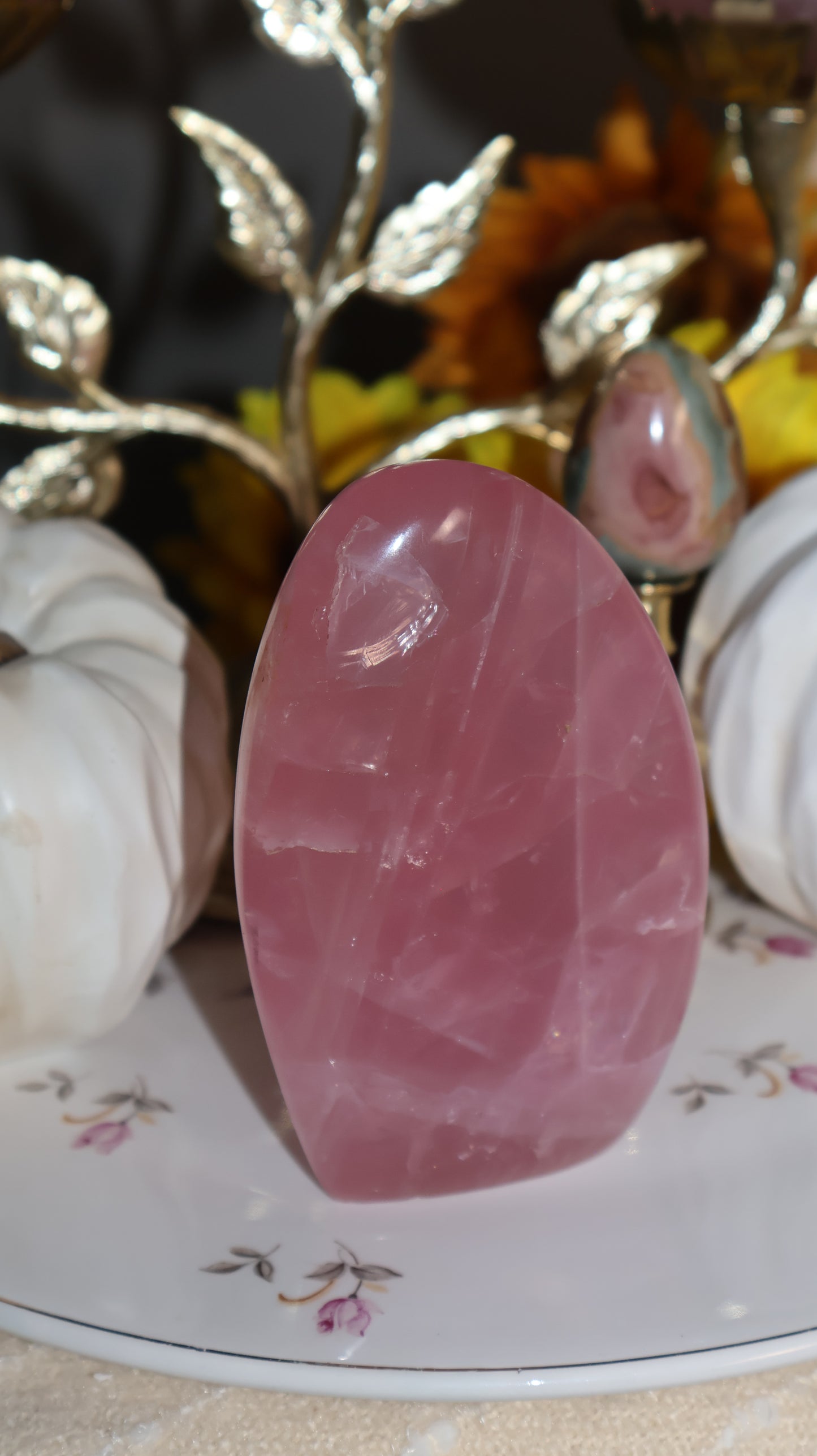 Glowing Bright Pink Star Rose Quartz Freeform