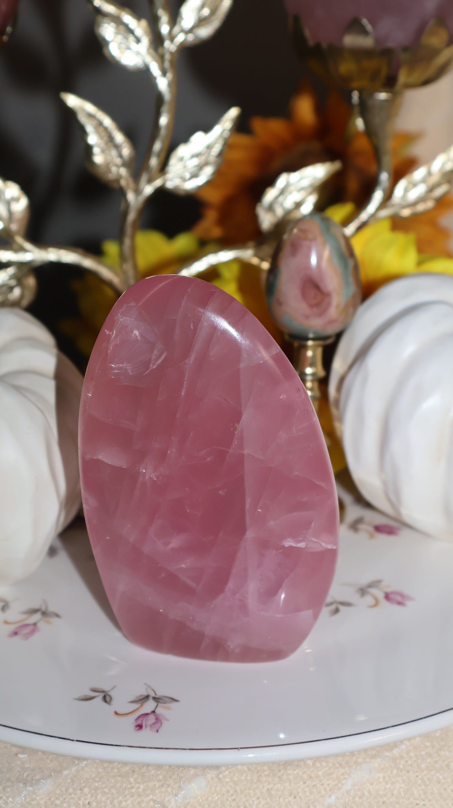 Glowing Bright Pink Star Rose Quartz Freeform