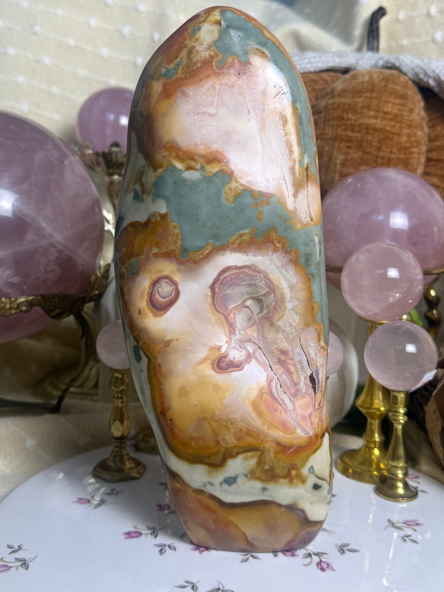 XL Sunset Hues Polychrome Jasper Freeform 🌅 🎀