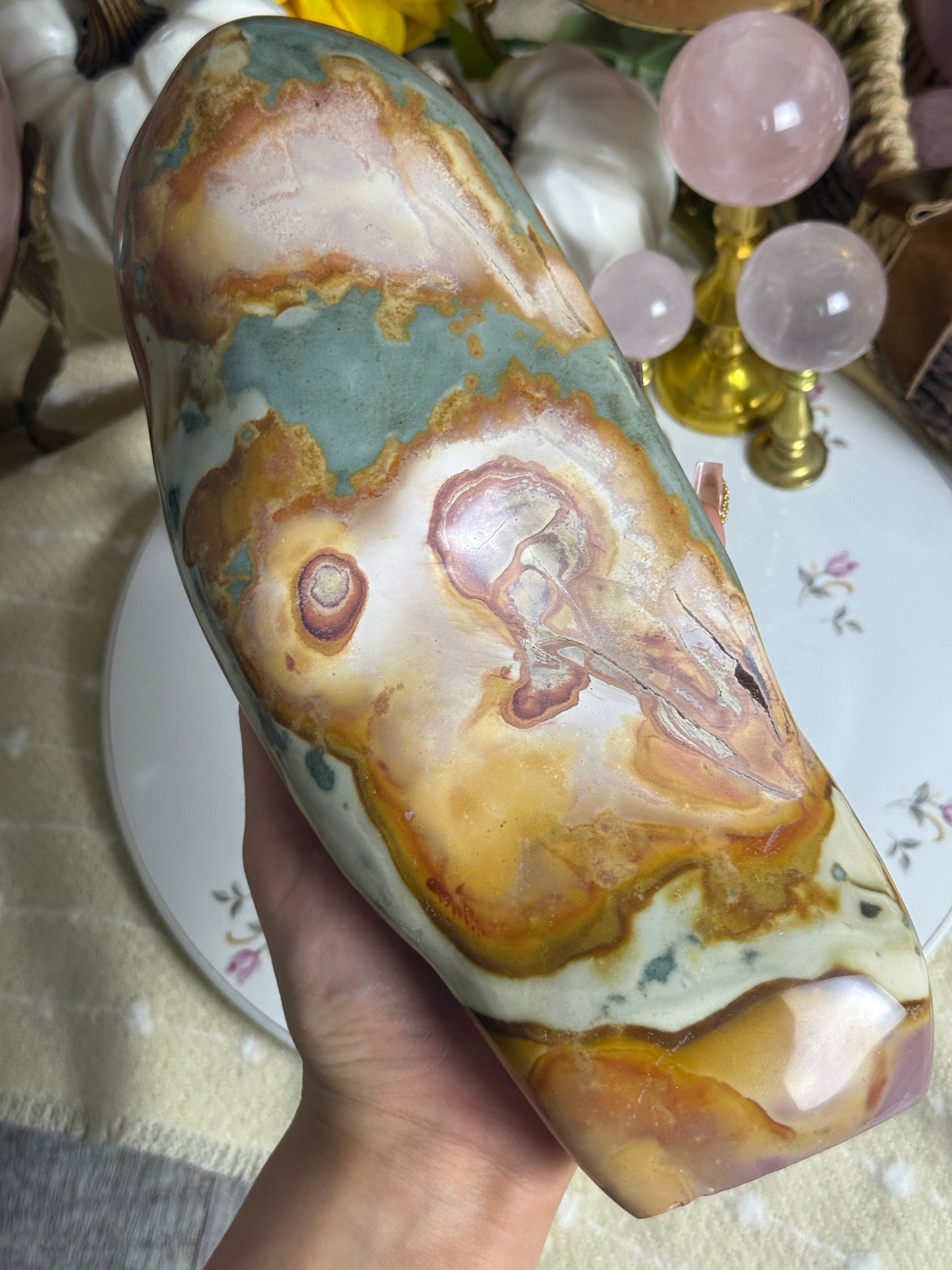 XL Sunset Hues Polychrome Jasper Freeform 🌅 🎀