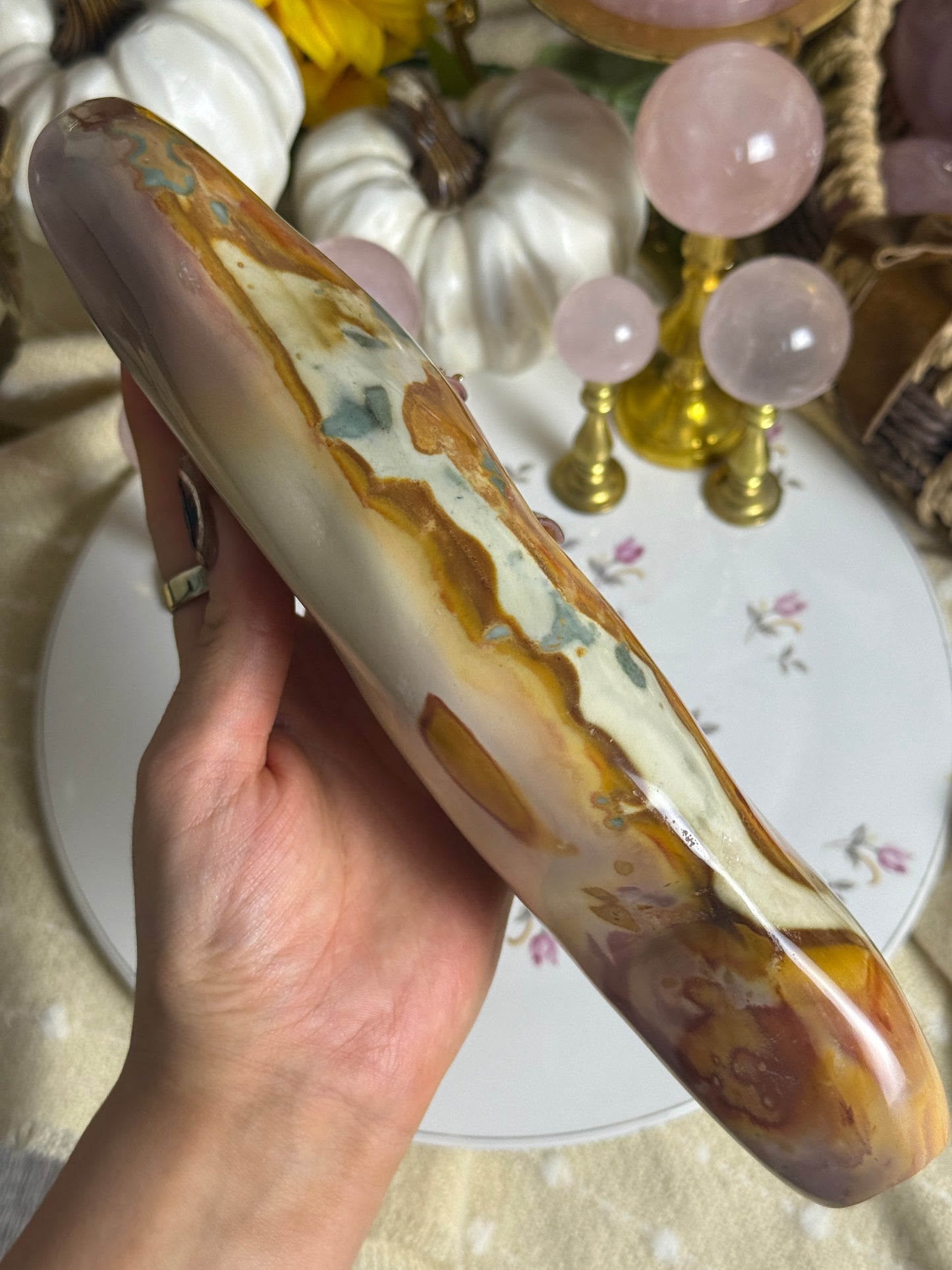 XL Sunset Hues Polychrome Jasper Freeform 🌅 🎀