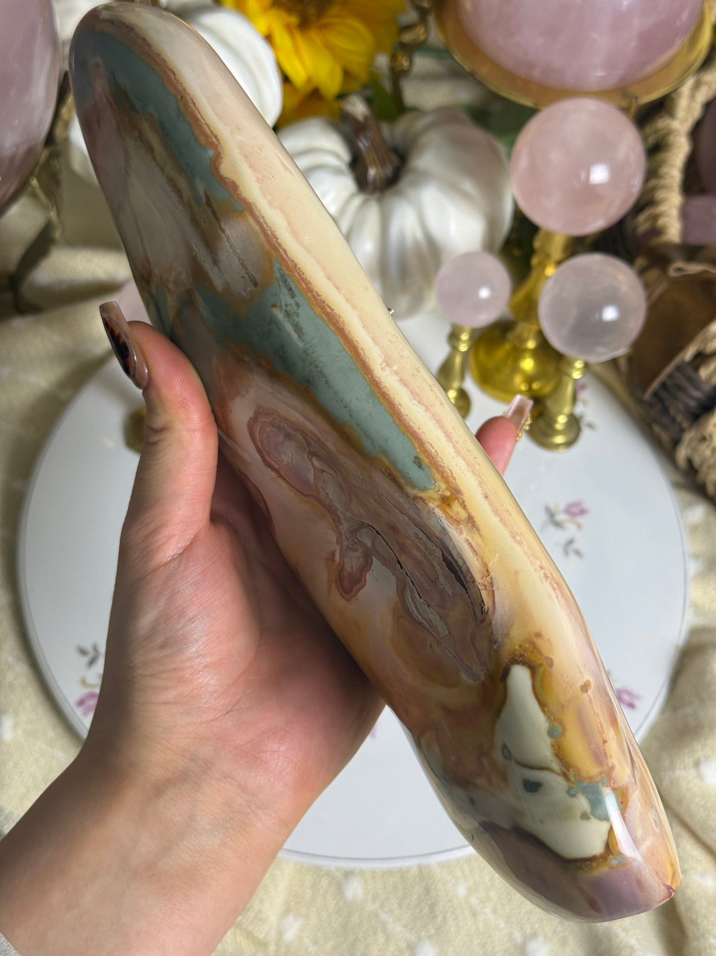 XL Sunset Hues Polychrome Jasper Freeform 🌅 🎀