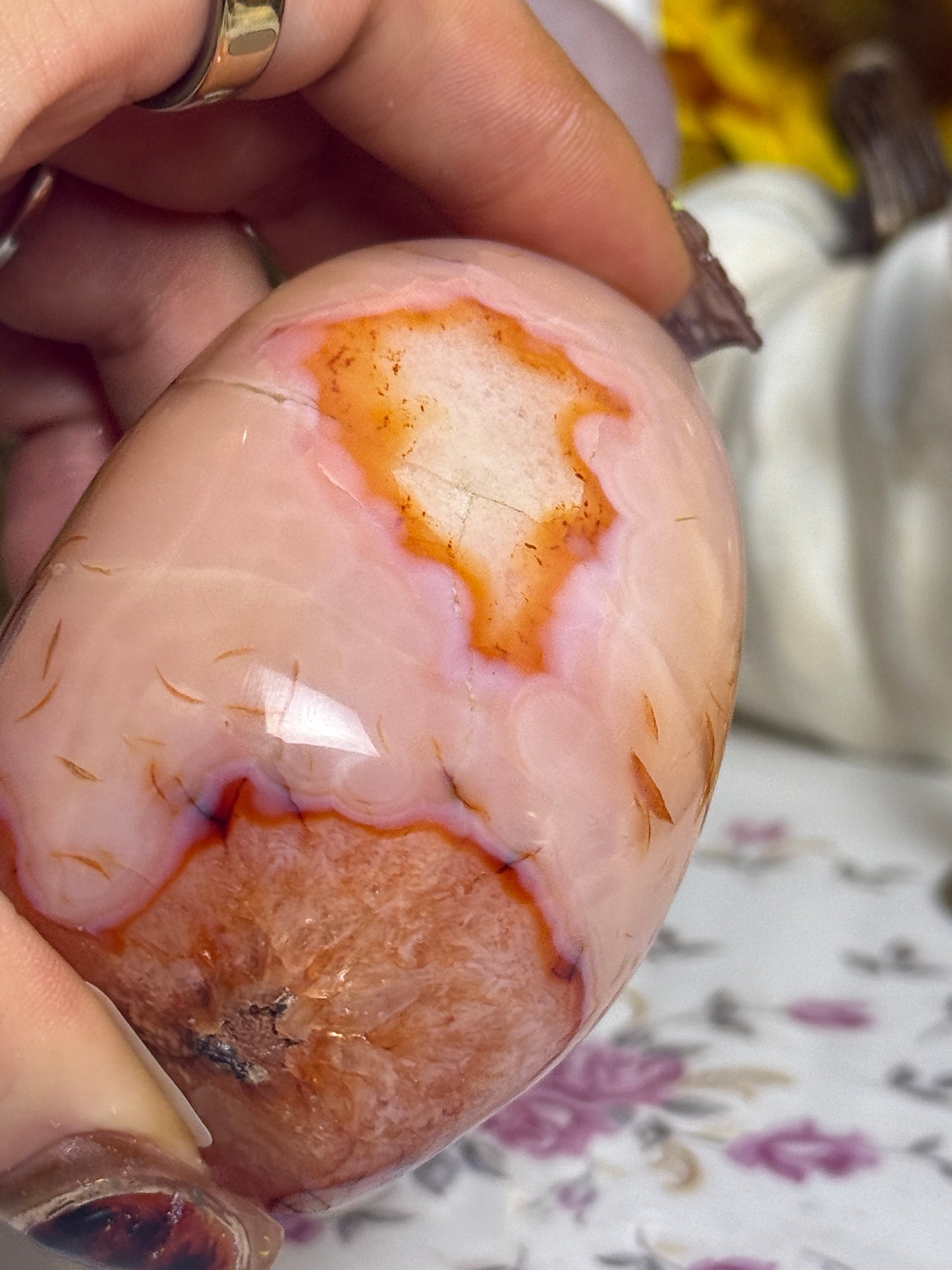 Plush Peach Pink Orby Carnelian Freeform