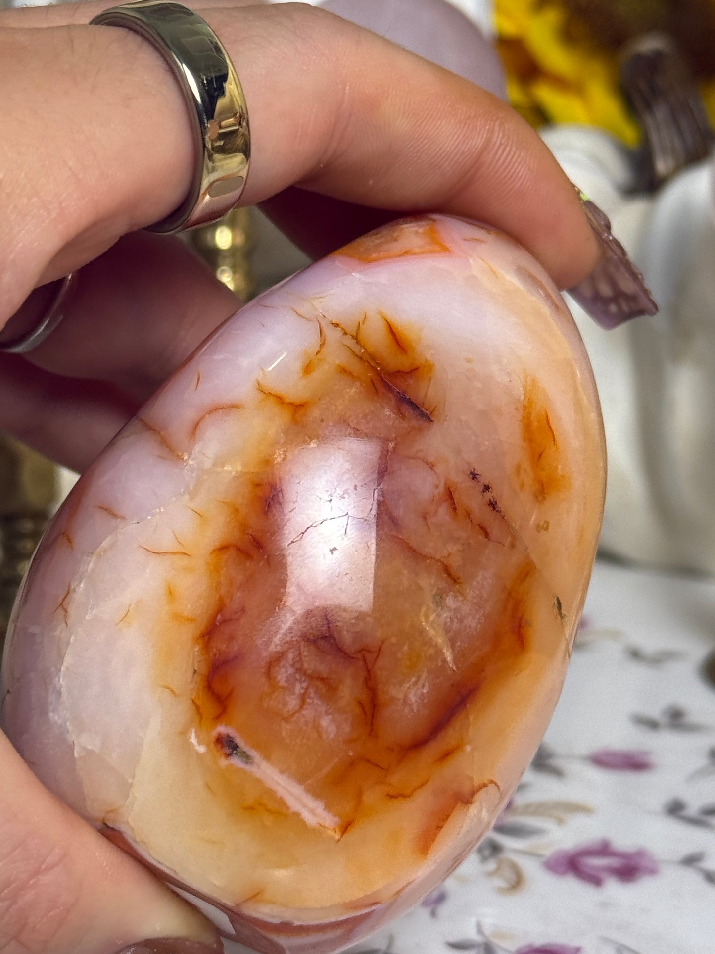 Plush Peach Pink Orby Carnelian Freeform
