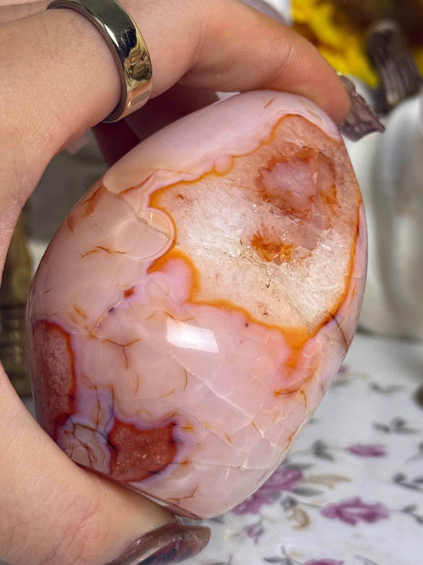Plush Peach Pink Orby Carnelian Freeform