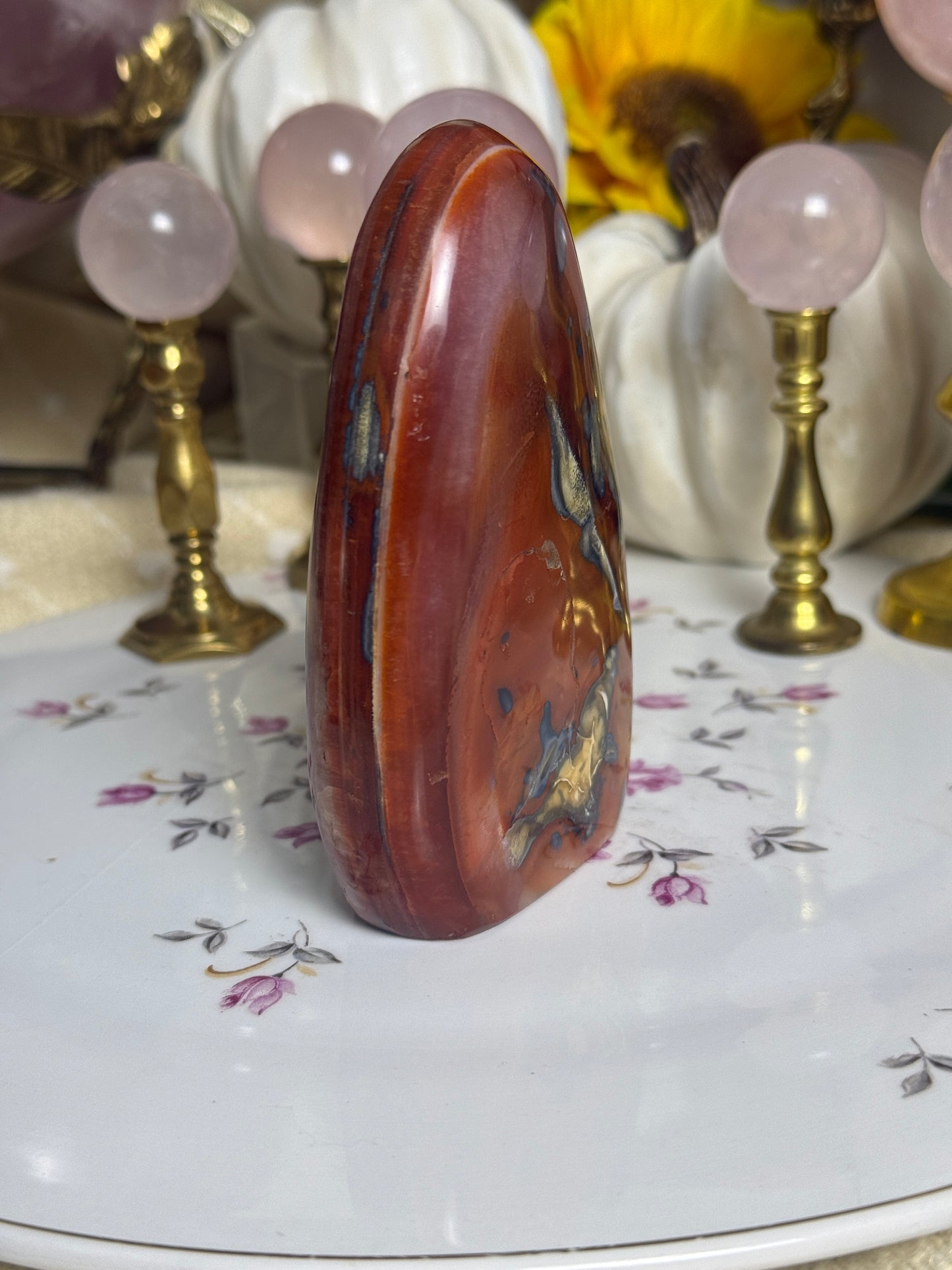 Metal Banded Duo Toned Carnelian Freeform
