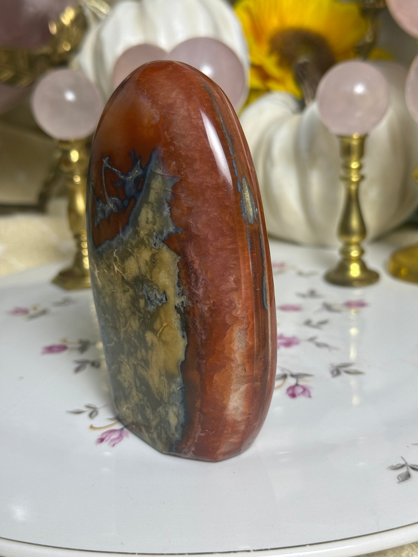 Metal Banded Duo Toned Carnelian Freeform