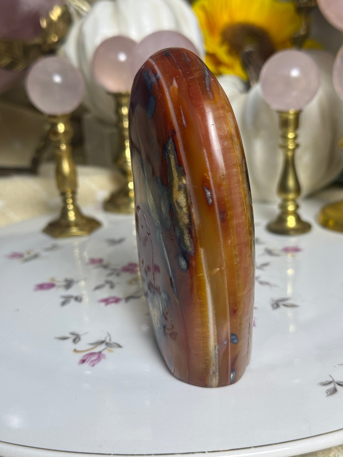 Metal Banded Duo Toned Carnelian Freeform